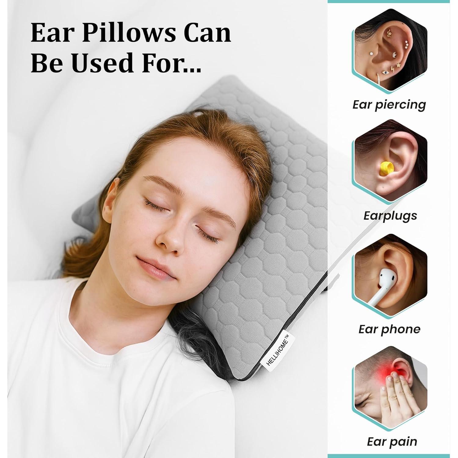 Almohada para Perforación de Orejas HELLiHOME - Espuma Viscoelástica Ajustable