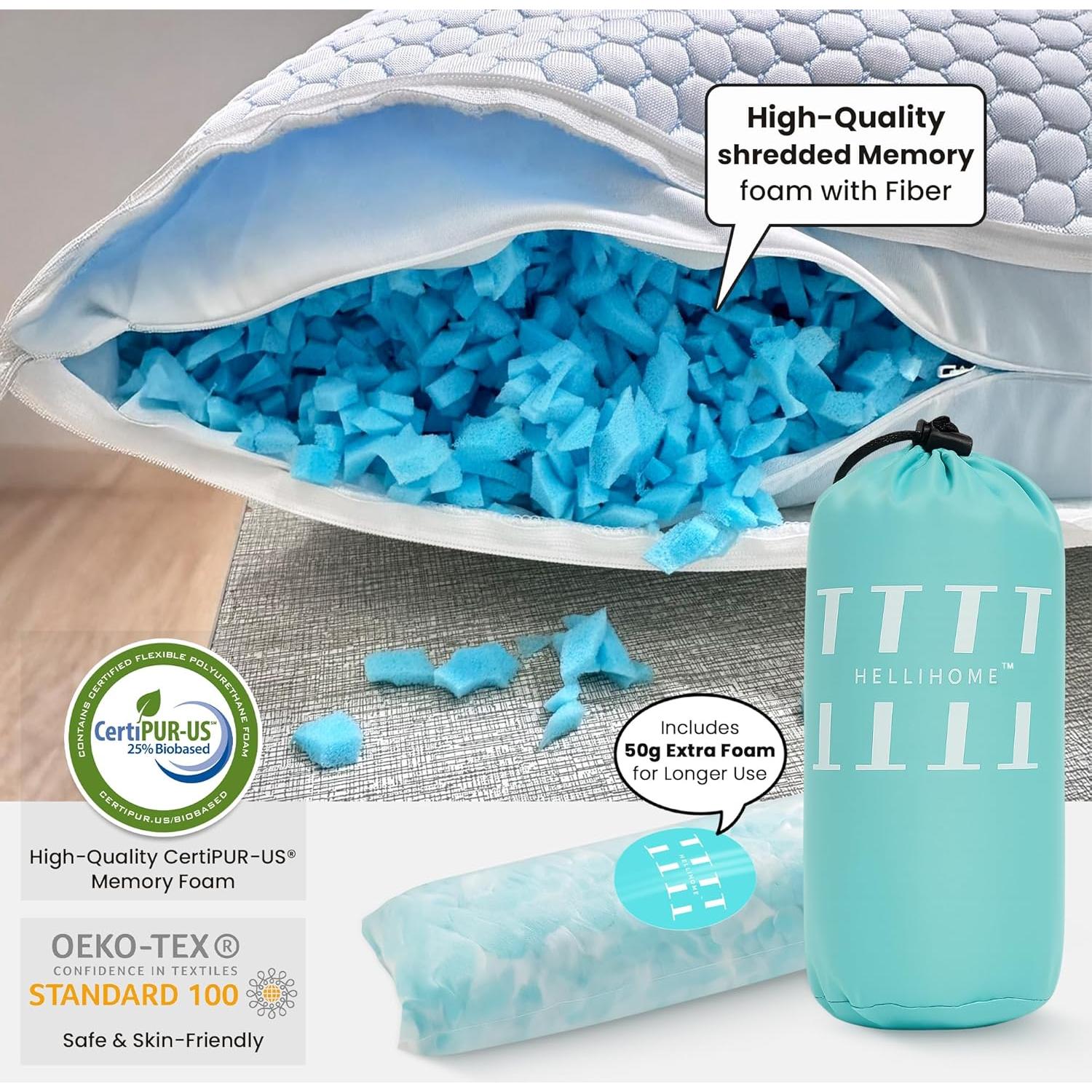 Almohada para Perforación de Orejas HELLiHOME - Espuma Viscoelástica Ajustable