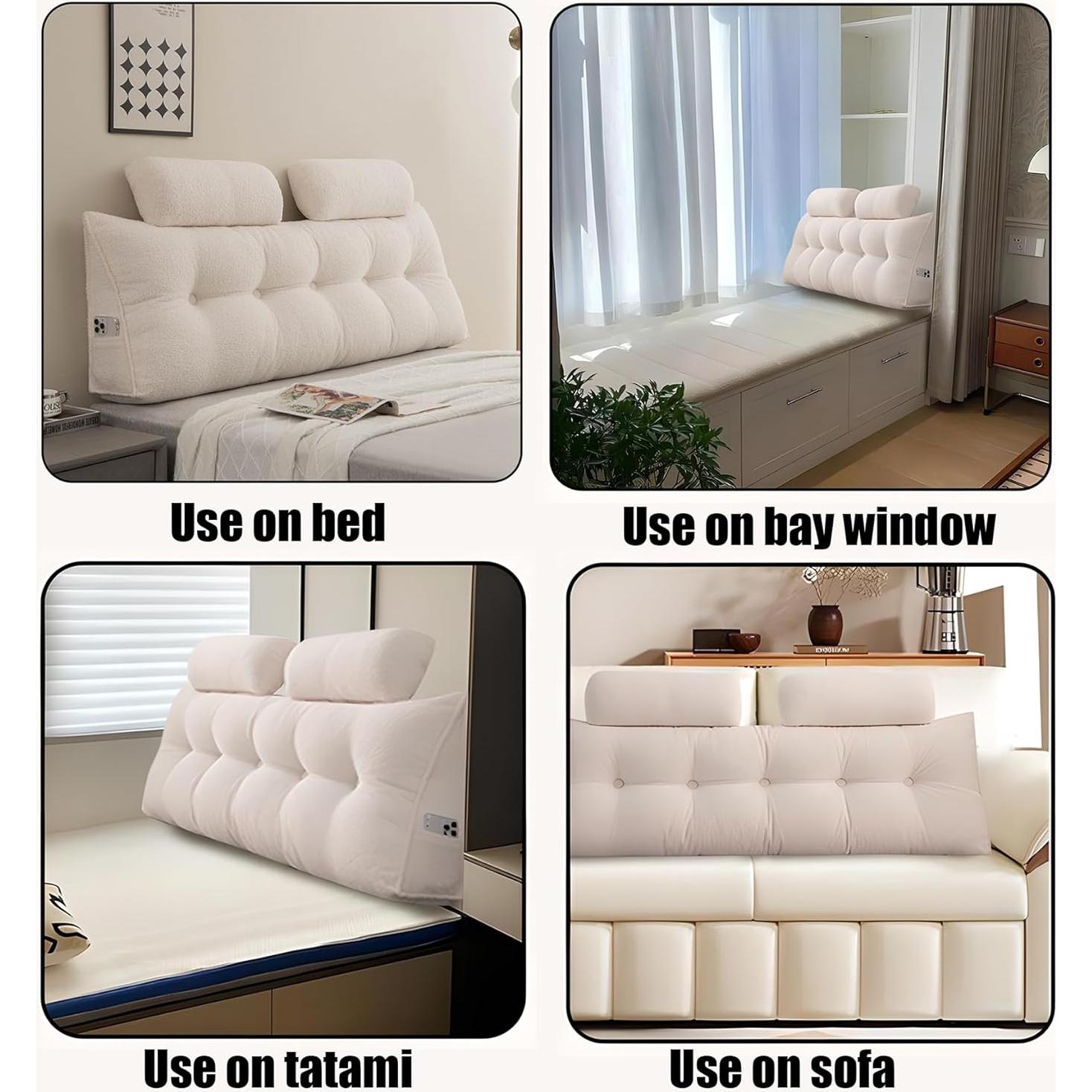 Cojín Cabecera Reina SRXBYWS con 2 Cojines Cuello y Respaldo