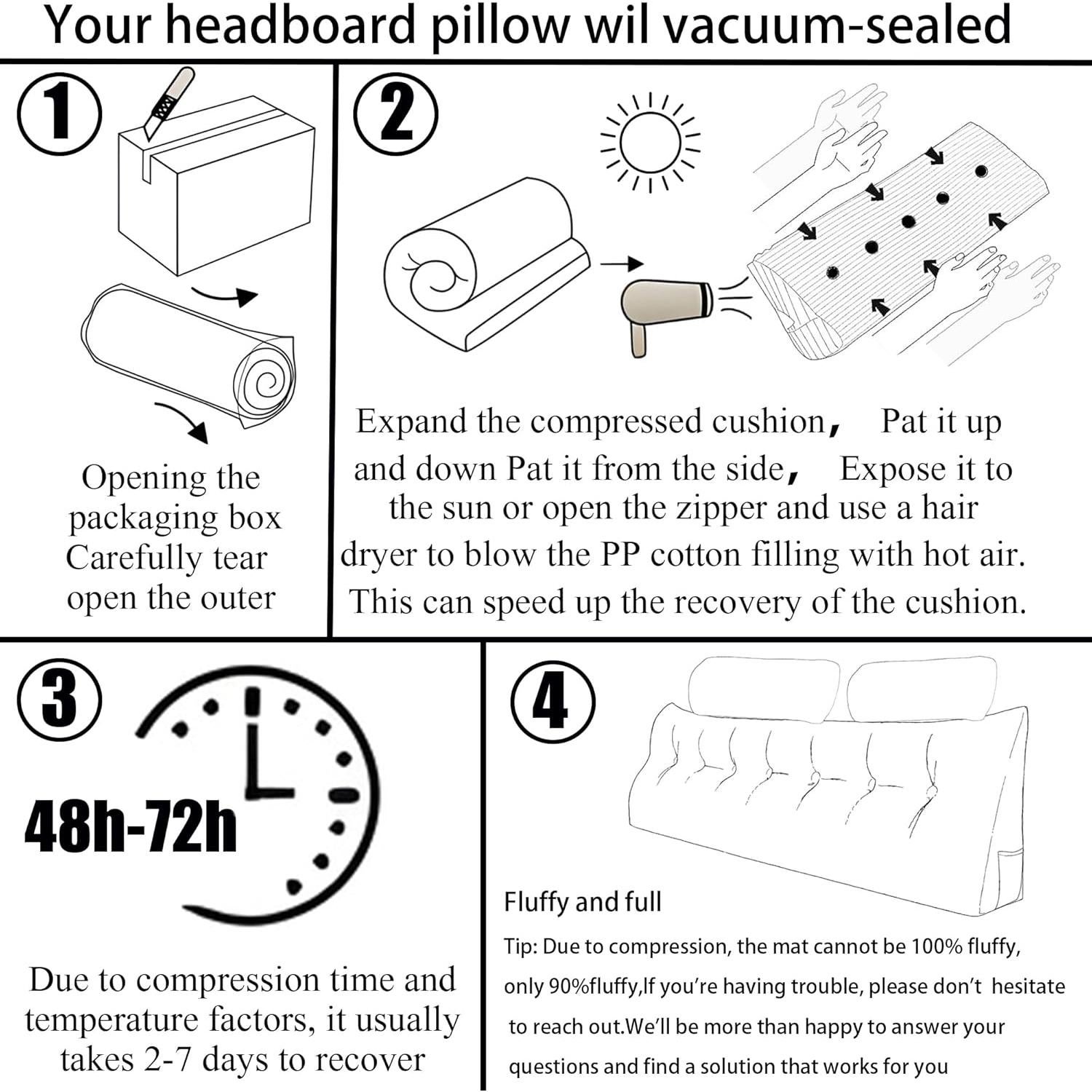 Cojín Cabecera Reina SRXBYWS con 2 Cojines Cuello y Respaldo