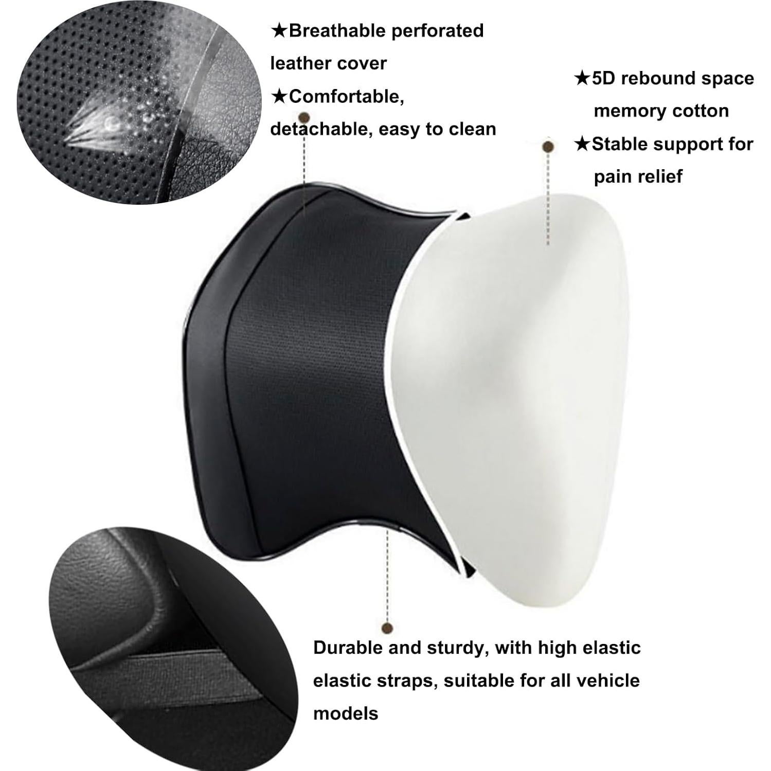 Almohada de Cuello de Coche Genérico - Espuma Viscoelástica (2 Unidades)