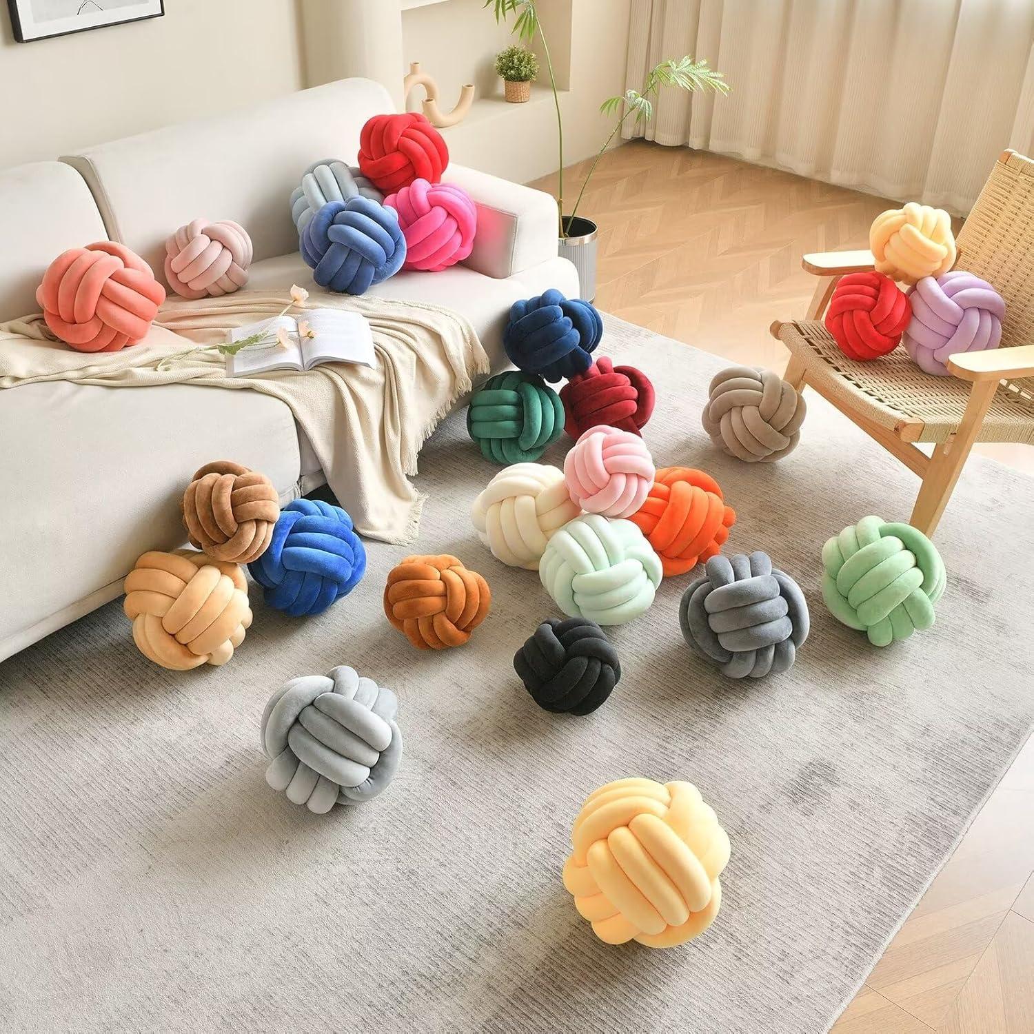 Almohada decorativa redonda LUSJNGE 28 cm terciopelo rosa