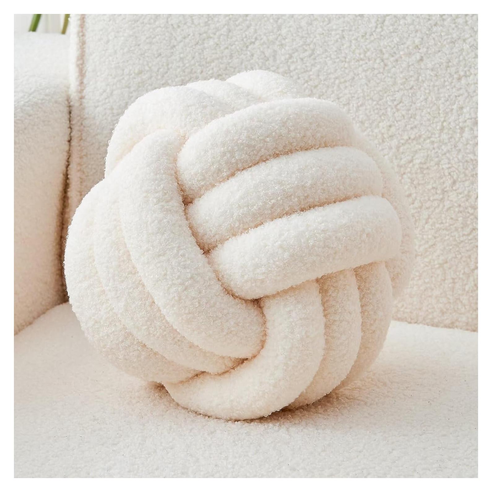 Almohada Decorativa Redonda LUSJNGE 28 cm Marfil Suave