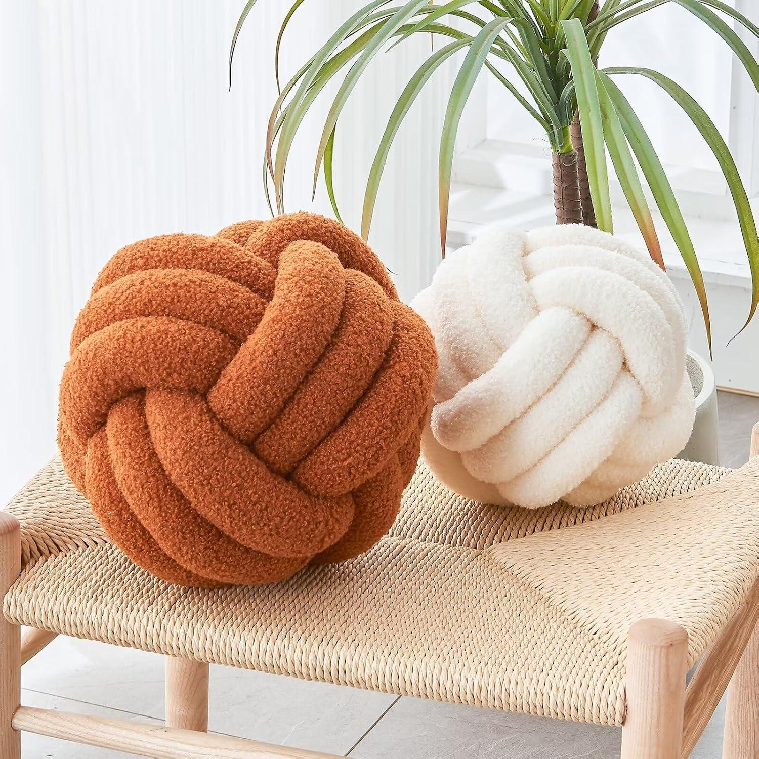 Almohada Decorativa Redonda LUSJNGE 28 cm Marfil Suave