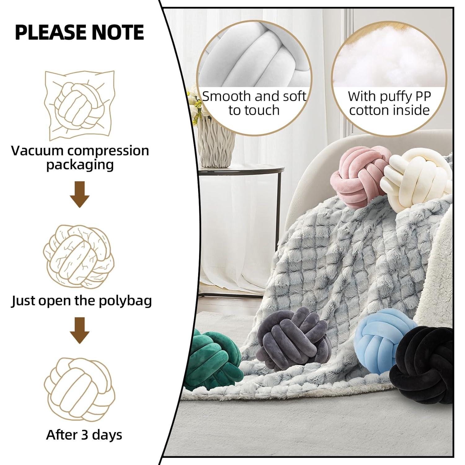 Almohadas Decorativas Wadser 28 cm Bola Anudada Marfil 2 Pcs