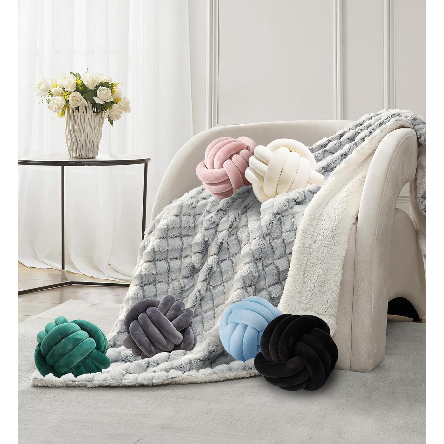 Almohadas Decorativas Wadser 28 cm Bola Anudada Marfil 2 Pcs