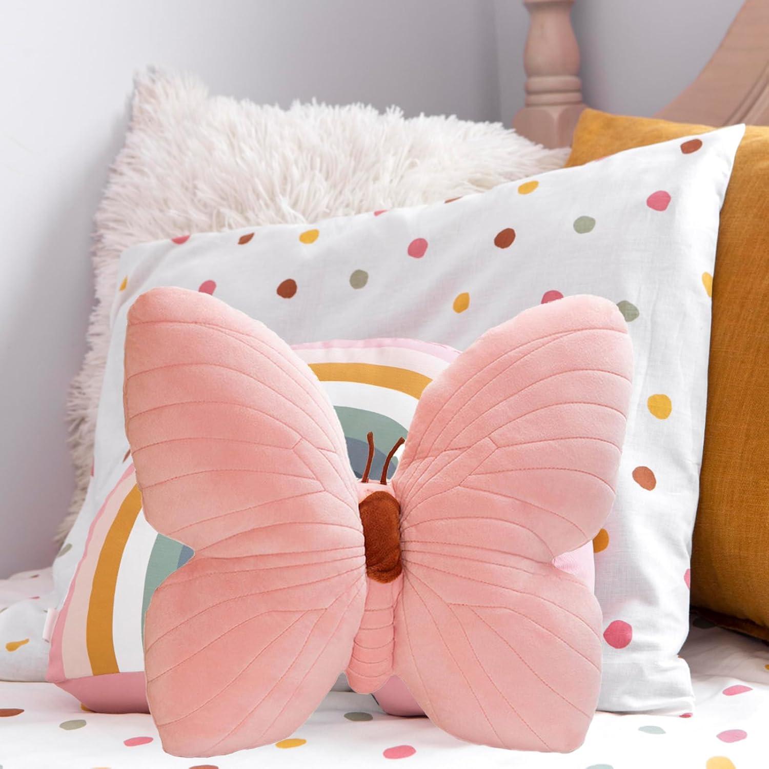 Almohada Decorativa Mariposa Karoeiwa Rosa 40 x 40 cm