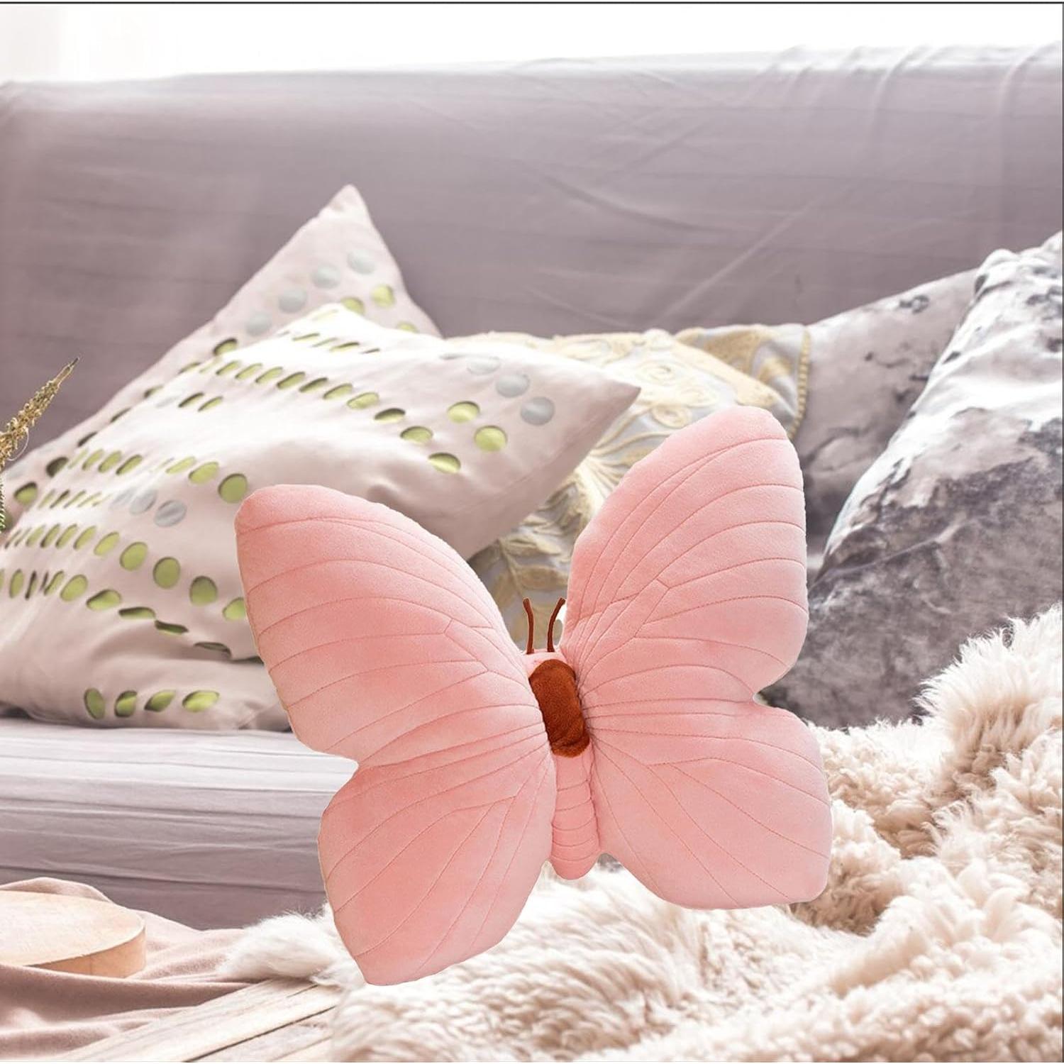 Almohada Decorativa Mariposa Karoeiwa Rosa 40 x 40 cm