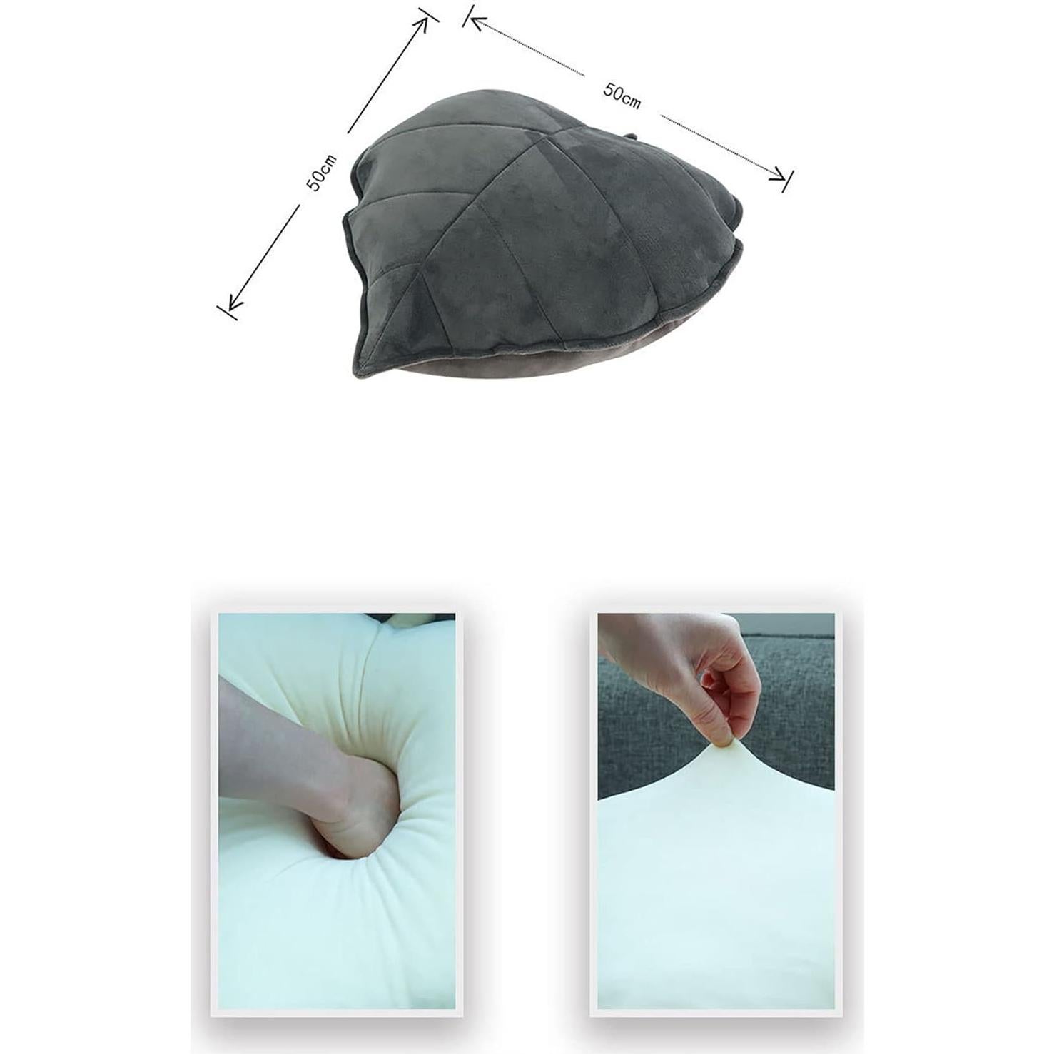 Almohada Decorativa GEXUANCHEN Hoja 50x50cm Gris Oscuro