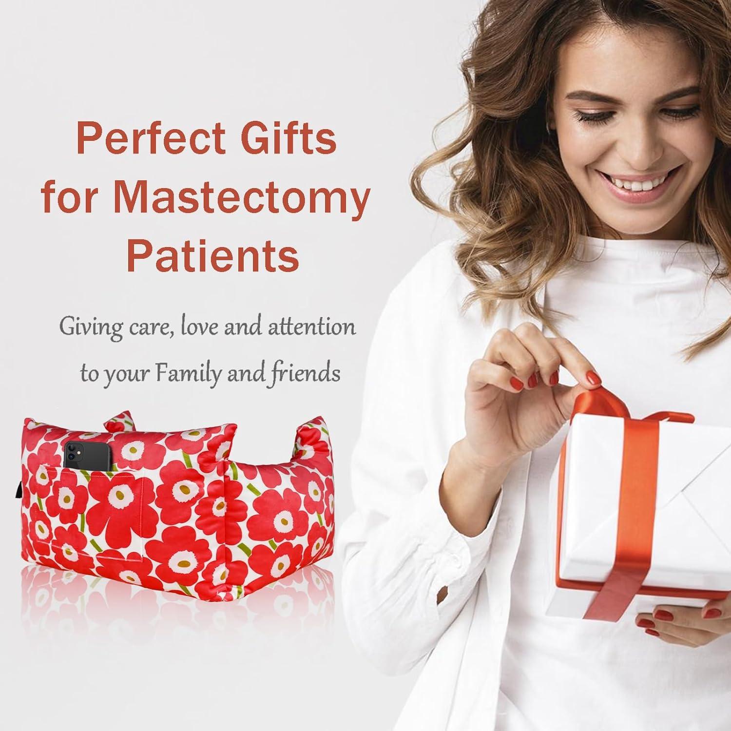 Almohada Postoperatoria Oplnysw para Mastectomía - Rojo Flor