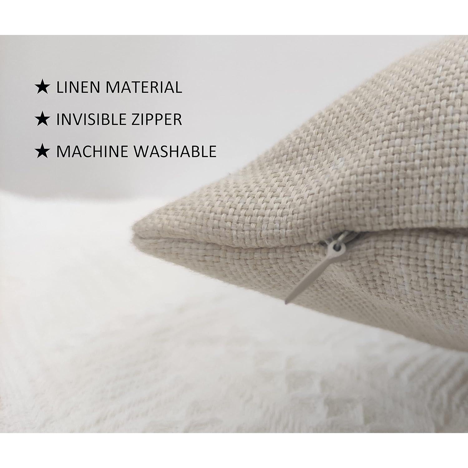 Funda de Almohada Decorativa Sufamb 100% Lino 45x45 cm Negra