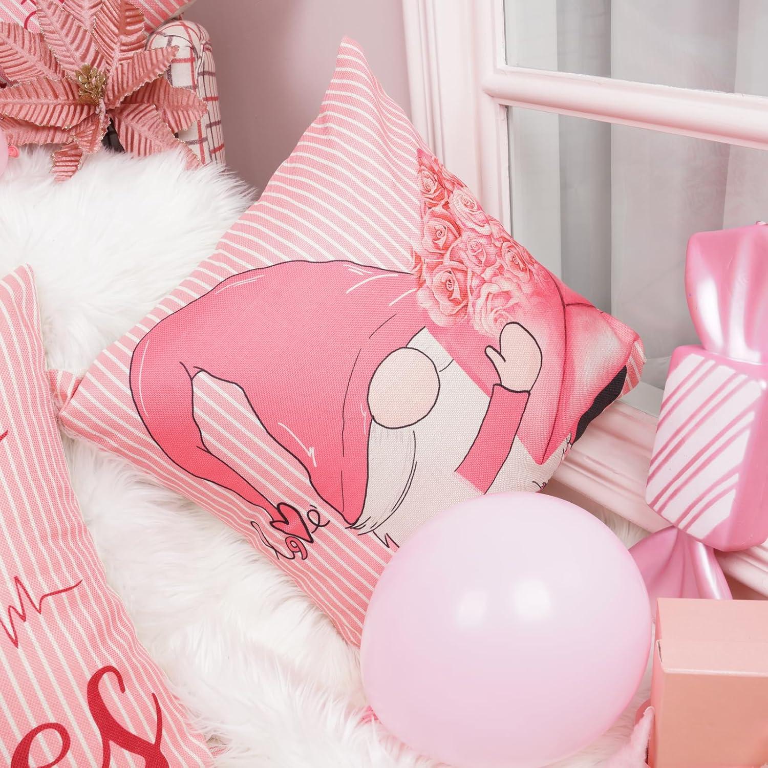 Fundas de Almohada Decorativas POPCLAP 45x45 cm Set de 4 Rosa