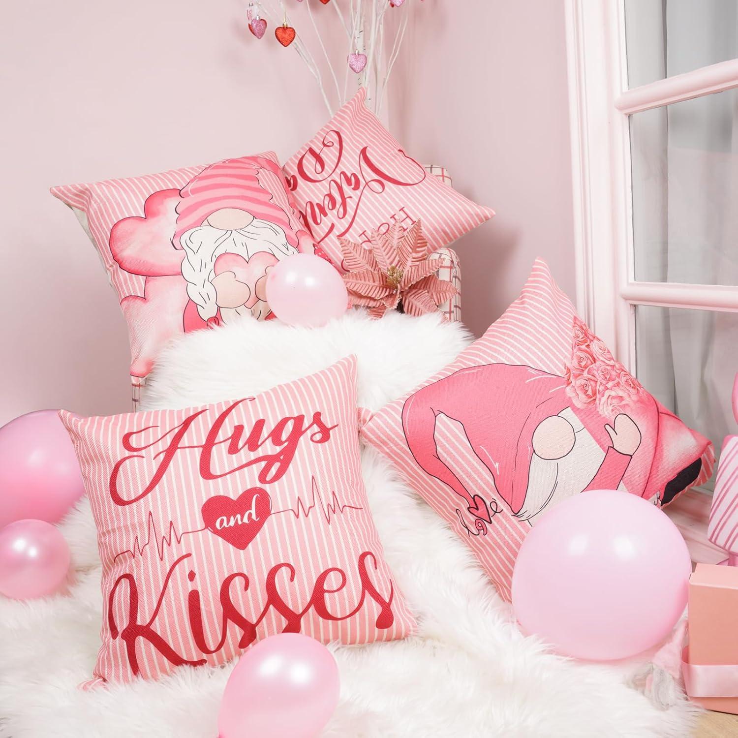 Fundas de Almohada Decorativas POPCLAP 45x45 cm Set de 4 Rosa