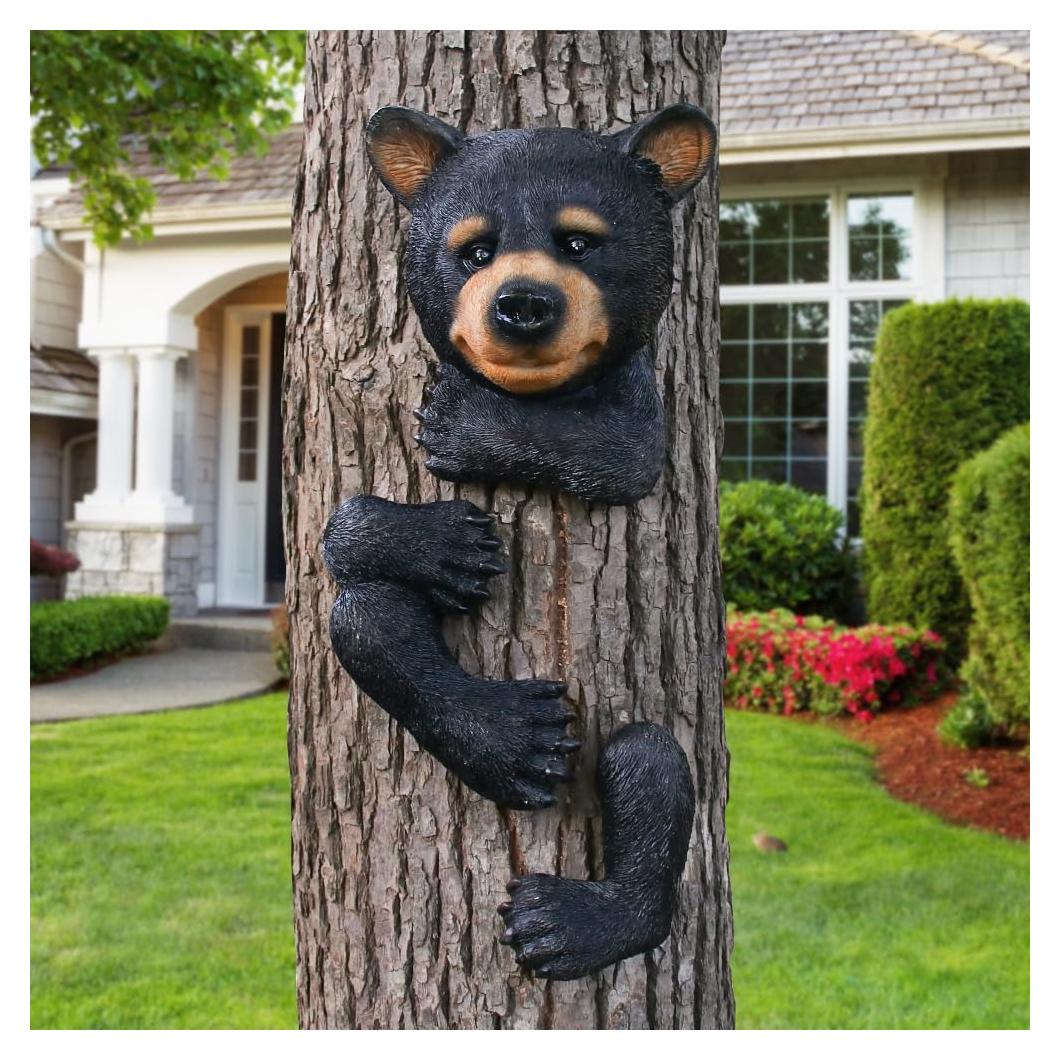 Estatua Decorativa Oso Negro Abrazador de Árbol - BRYNHILDSANS