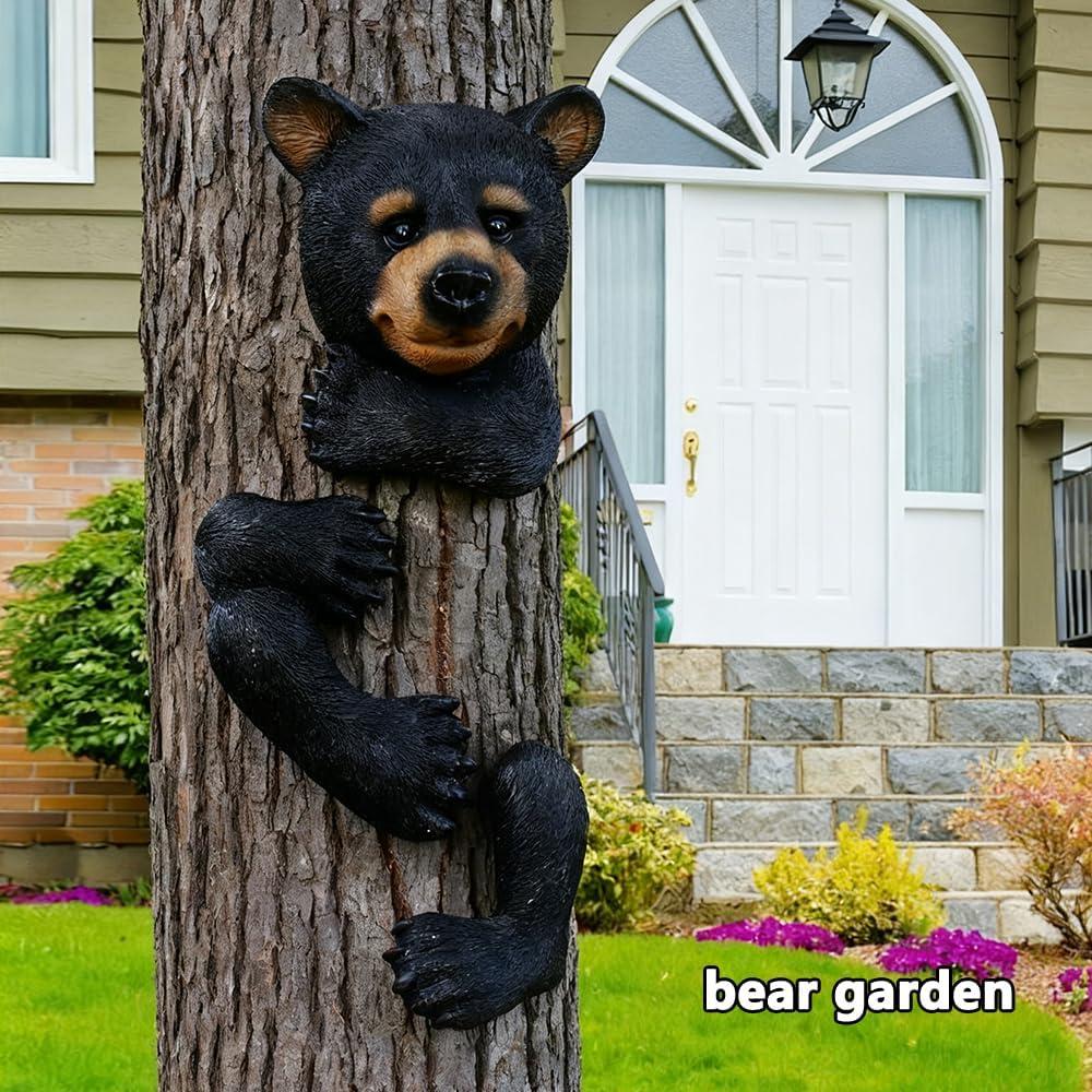 Estatua Decorativa Oso Negro Abrazador de Árbol - BRYNHILDSANS