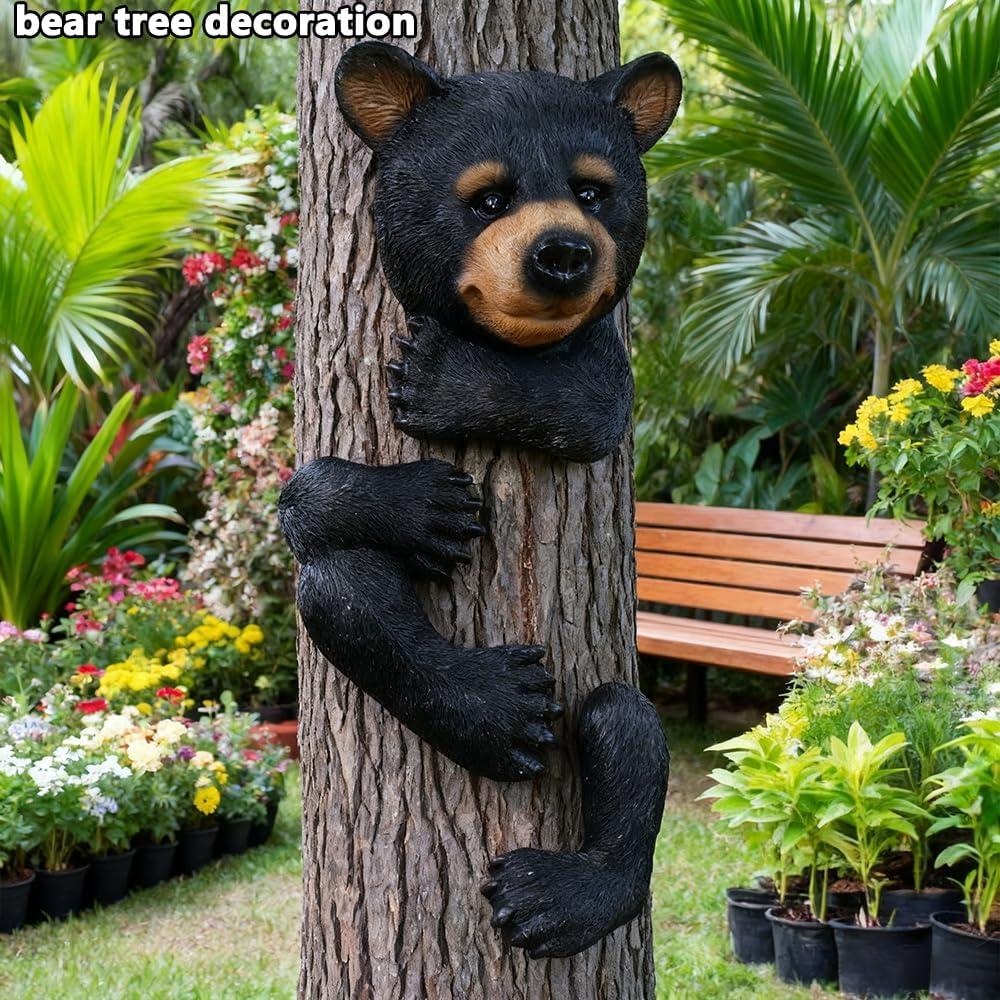 Estatua Decorativa Oso Negro Abrazador de Árbol - BRYNHILDSANS