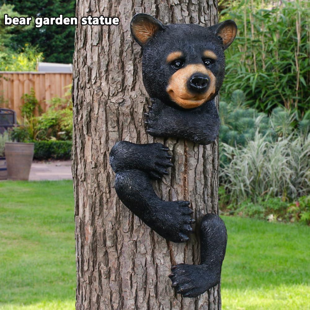 Estatua Decorativa Oso Negro Abrazador de Árbol - BRYNHILDSANS