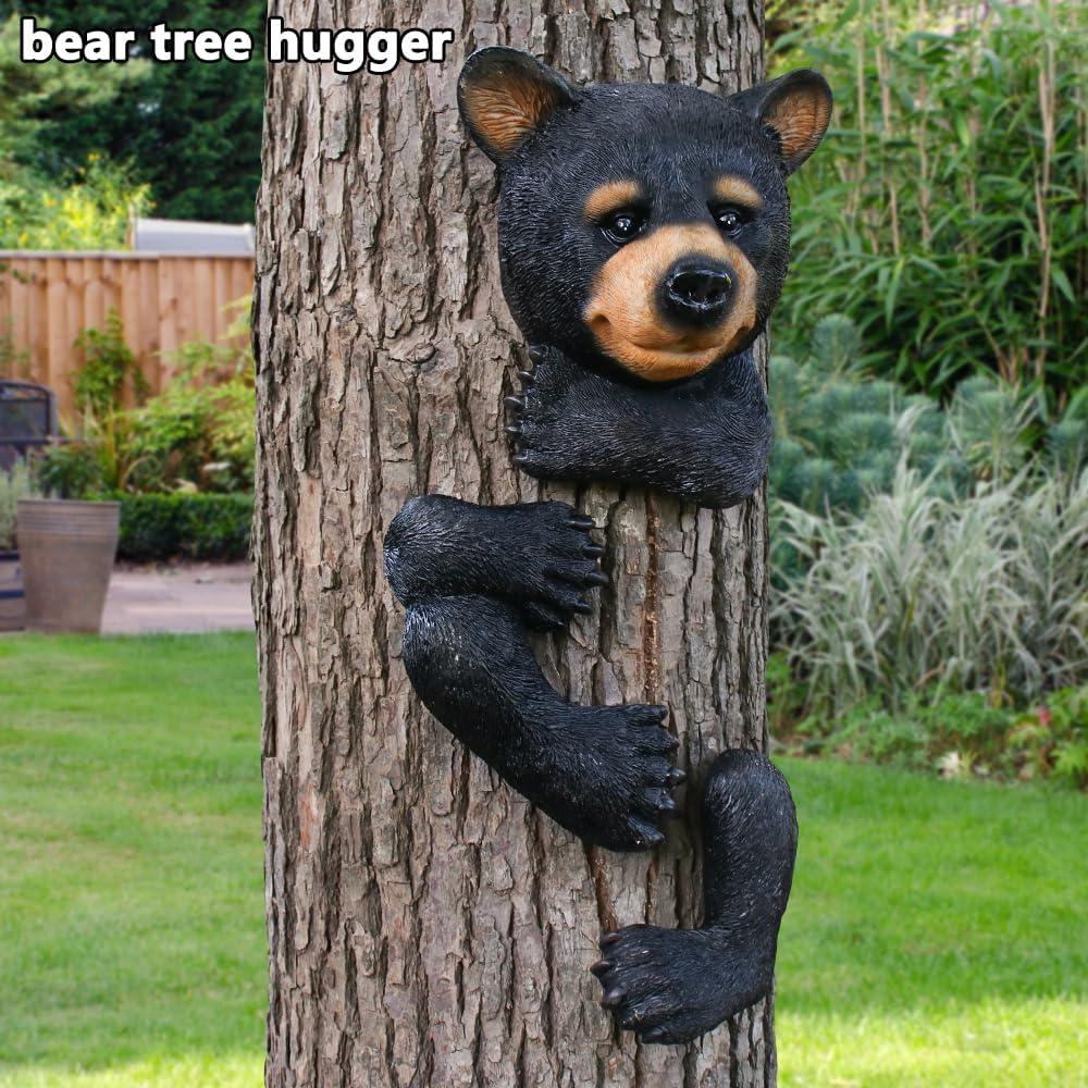 Estatua Decorativa Oso Negro Abrazador de Árbol - BRYNHILDSANS