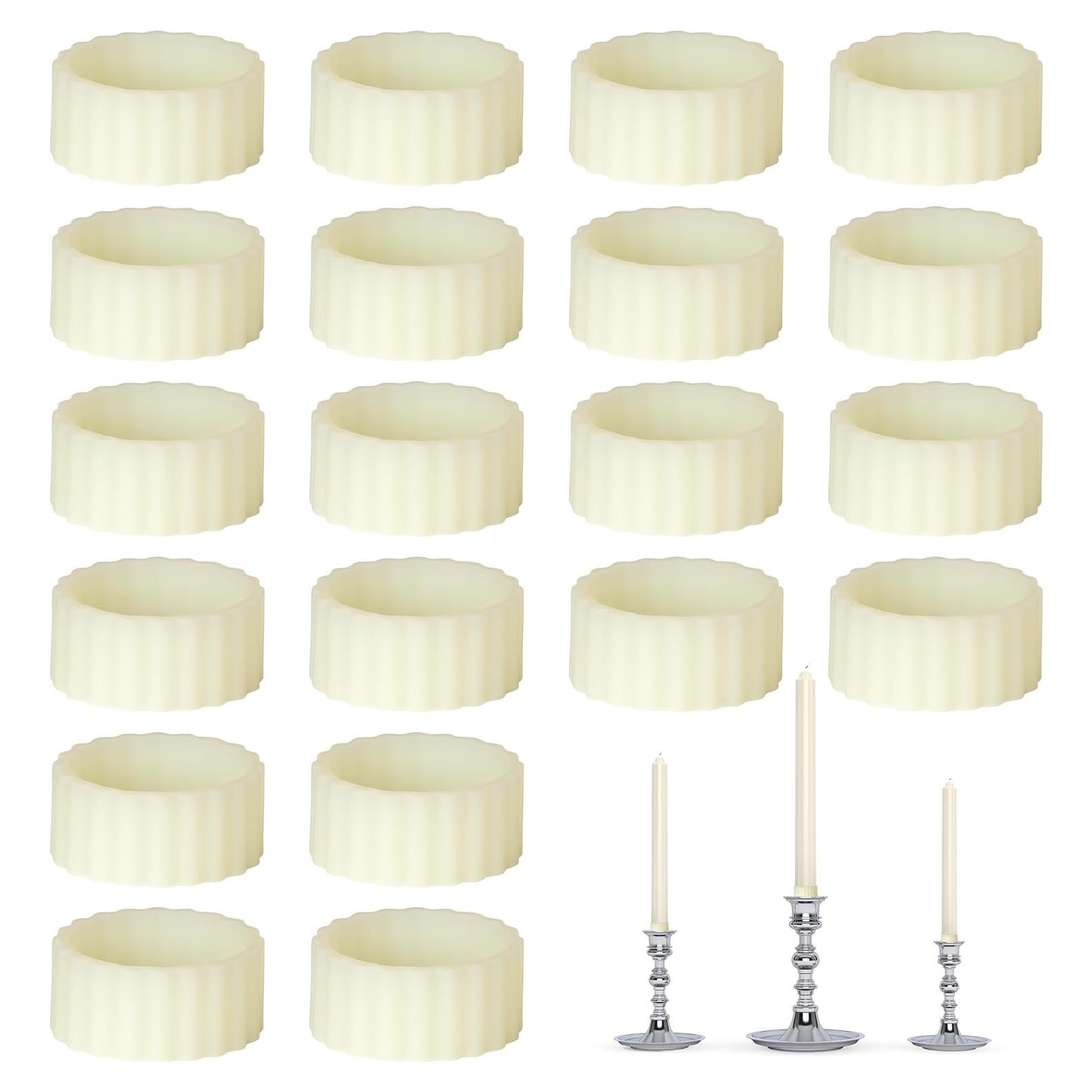 20 Soportes de Velas de Caucho Funria - Antideslizantes y Estables