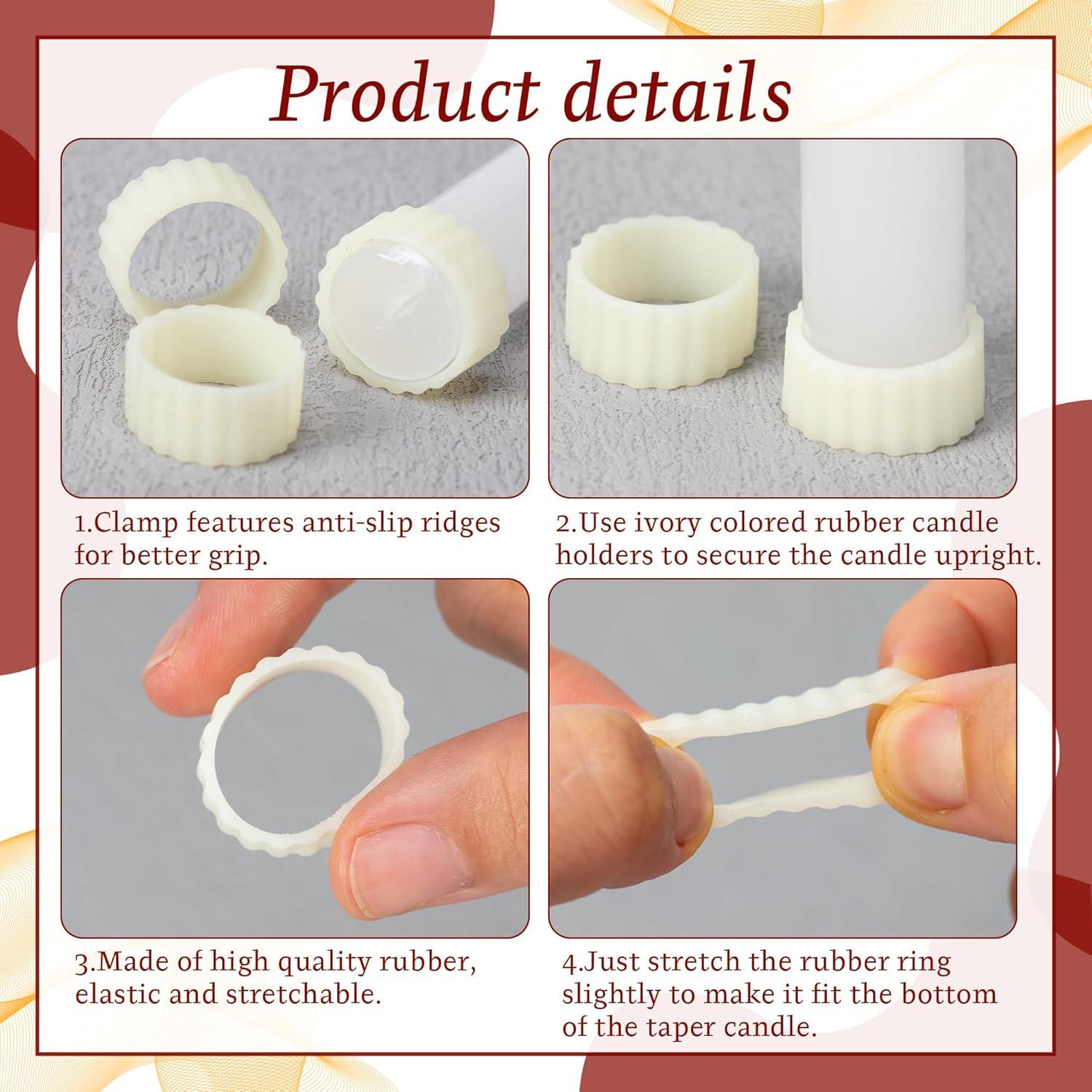 20 Soportes de Velas de Caucho Funria - Antideslizantes y Estables