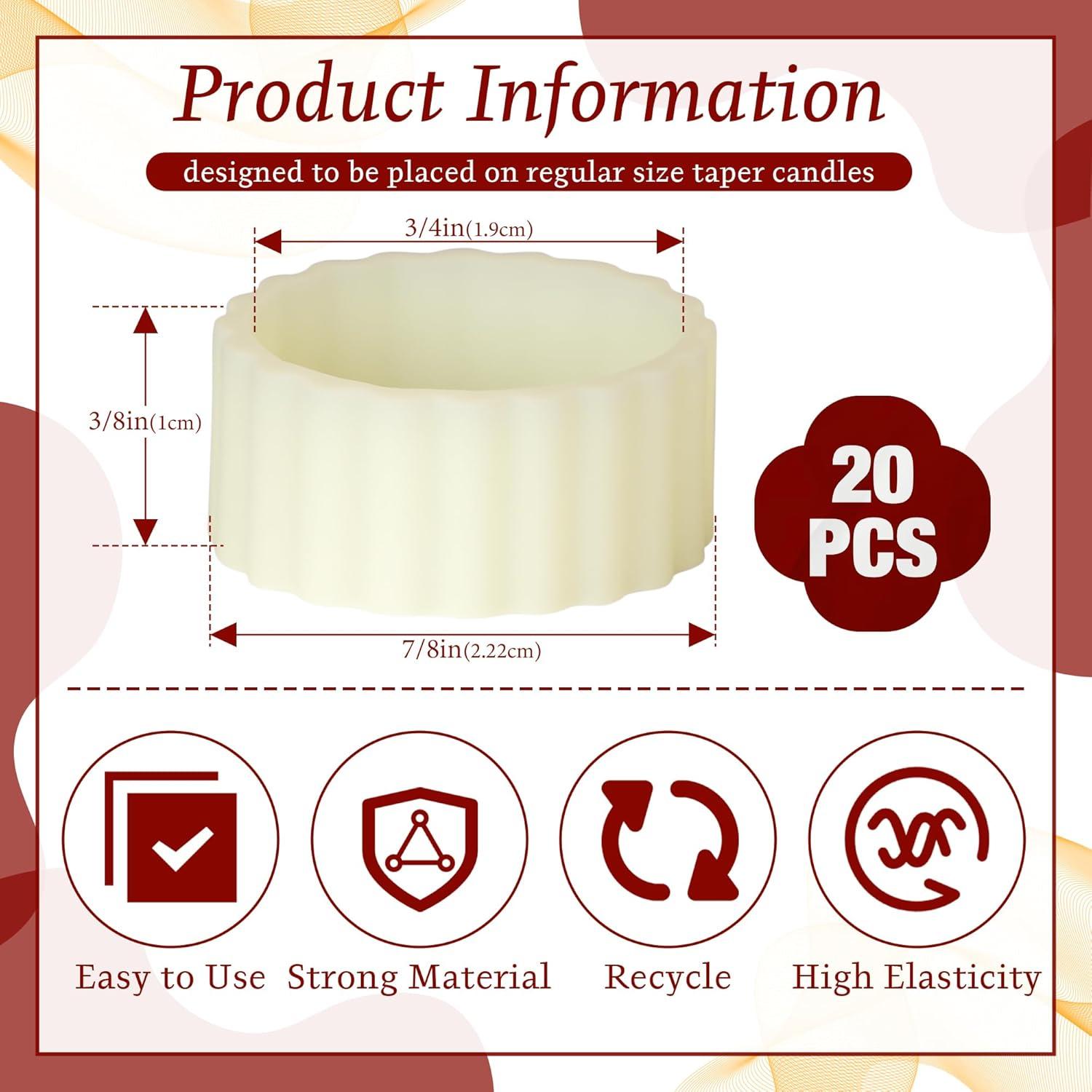 20 Soportes de Velas de Caucho Funria - Antideslizantes y Estables