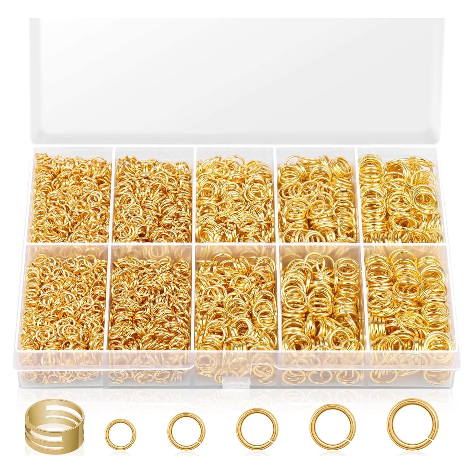 4600 Anillas de Salto Doradas PAXCOO + Herramienta Abridora