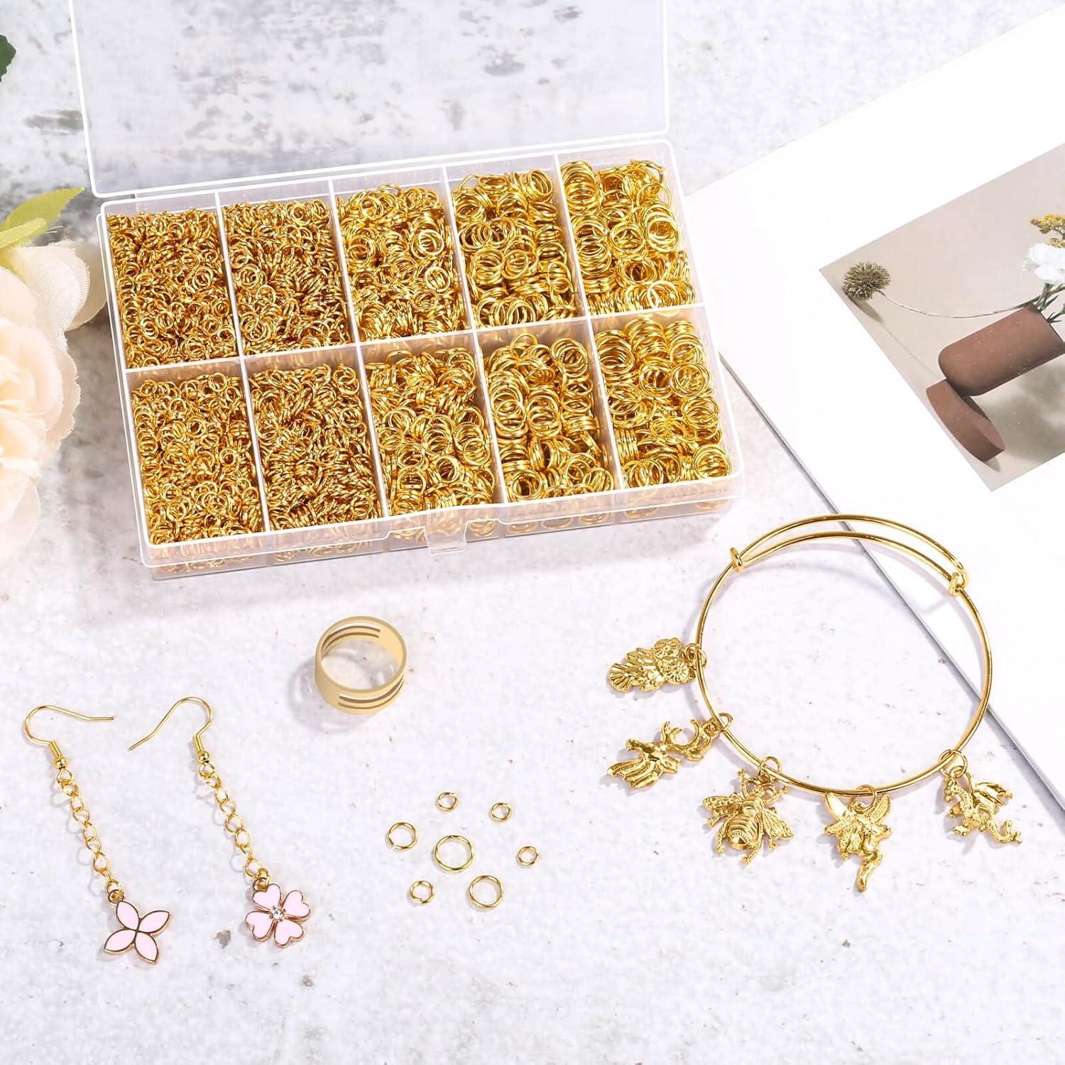 4600 Anillas de Salto Doradas PAXCOO + Herramienta Abridora