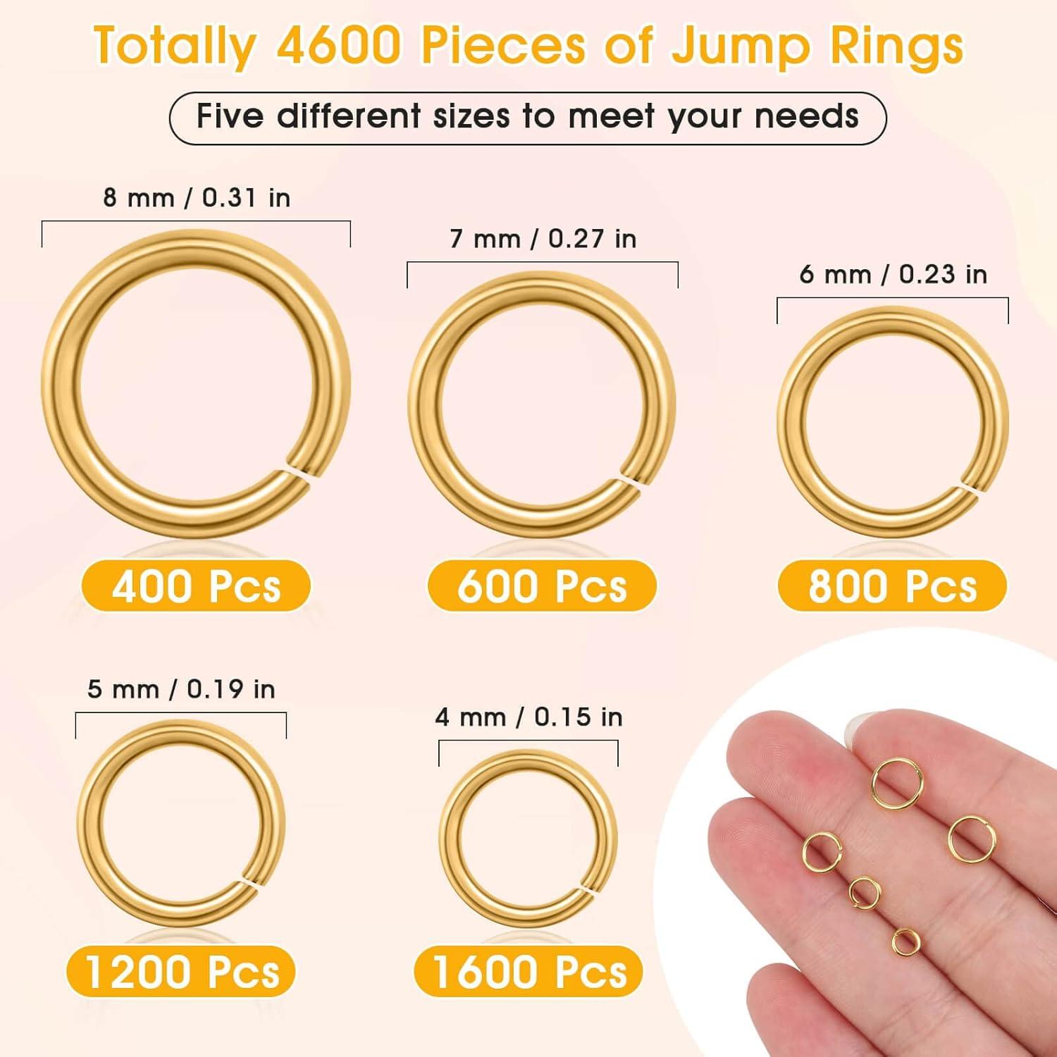 4600 Anillas de Salto Doradas PAXCOO + Herramienta Abridora