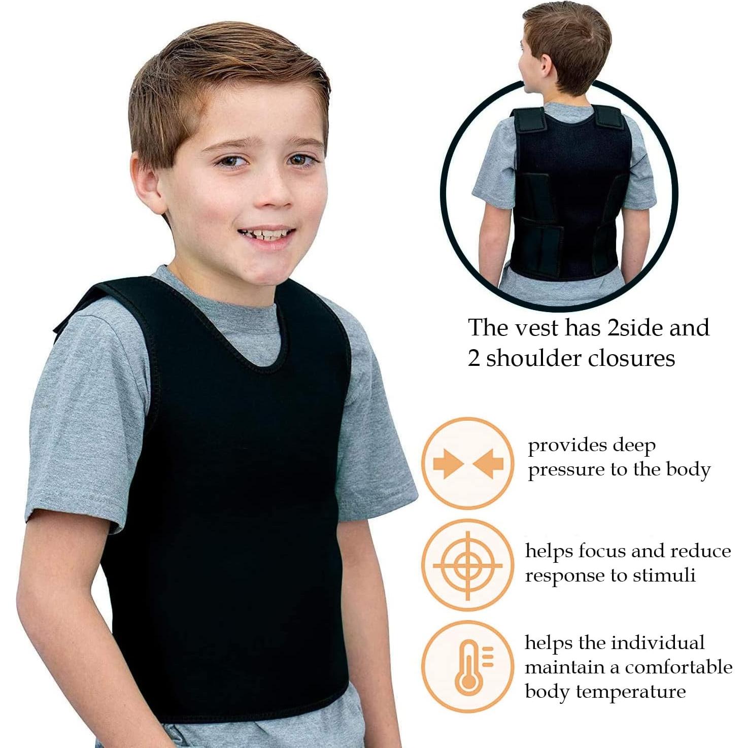 Chaleco de Compresión Sensorial TOPARCHERY Mediano Negro