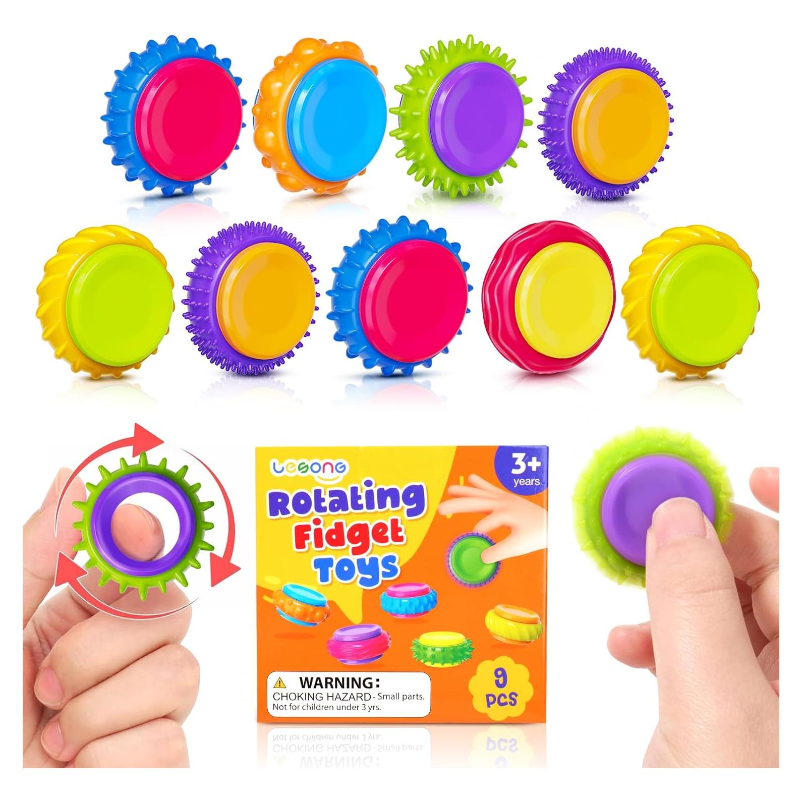 Anillos Sensoriales Antiestrés Lesong - Paquete de 9 Juguetes