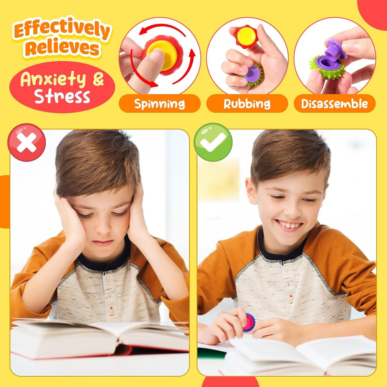 Anillos Sensoriales Antiestrés Lesong - Paquete de 9 Juguetes