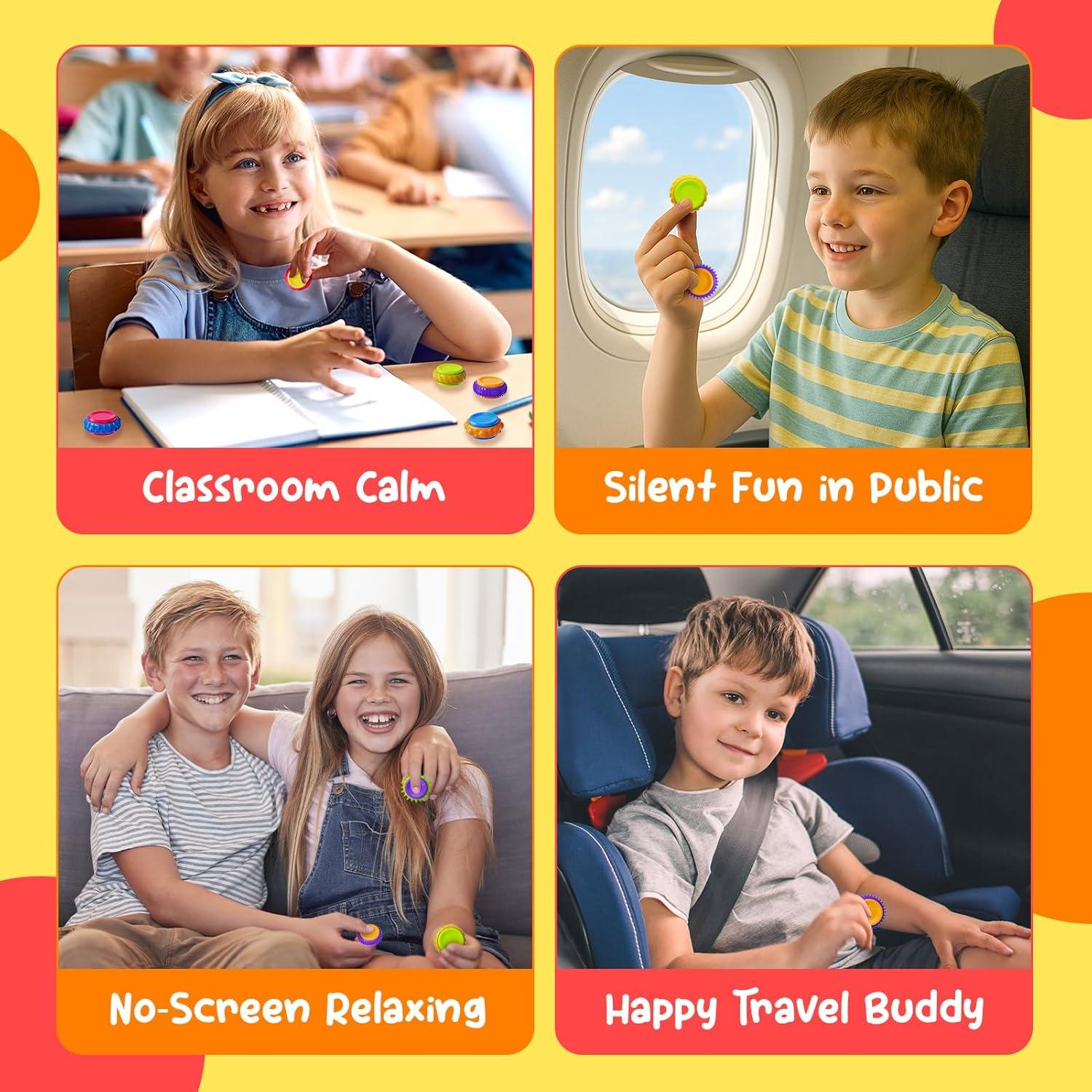 Anillos Sensoriales Antiestrés Lesong - Paquete de 9 Juguetes