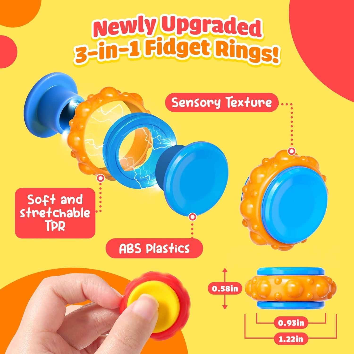 Anillos Sensoriales Antiestrés Lesong - Paquete de 9 Juguetes