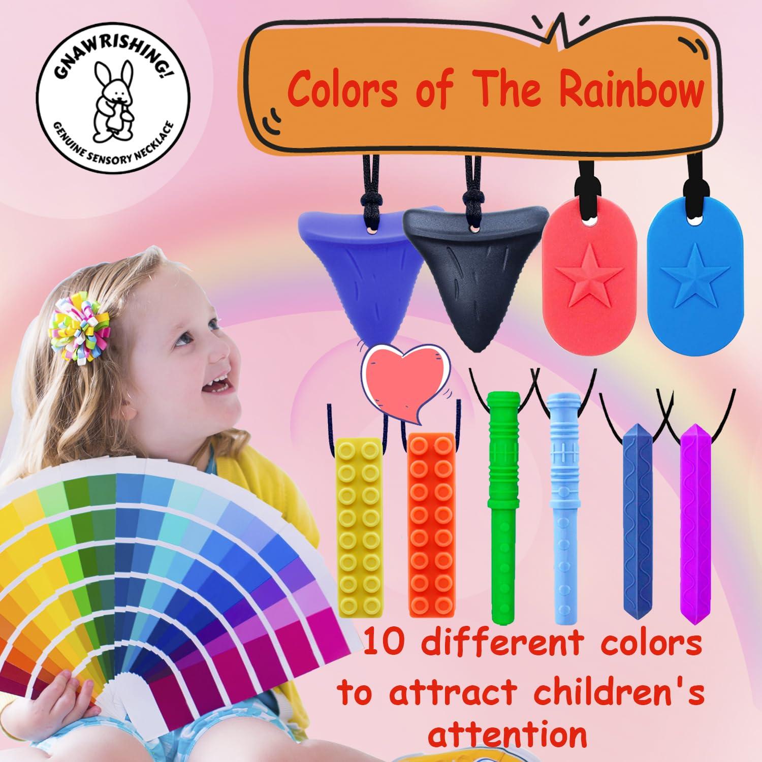 Collar Masticable Sensorial GNAWRISHING 10Pcs Silicona 7cm