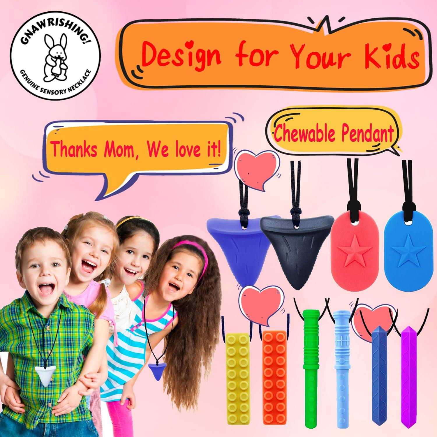 Collar Masticable Sensorial GNAWRISHING 10Pcs Silicona 7cm