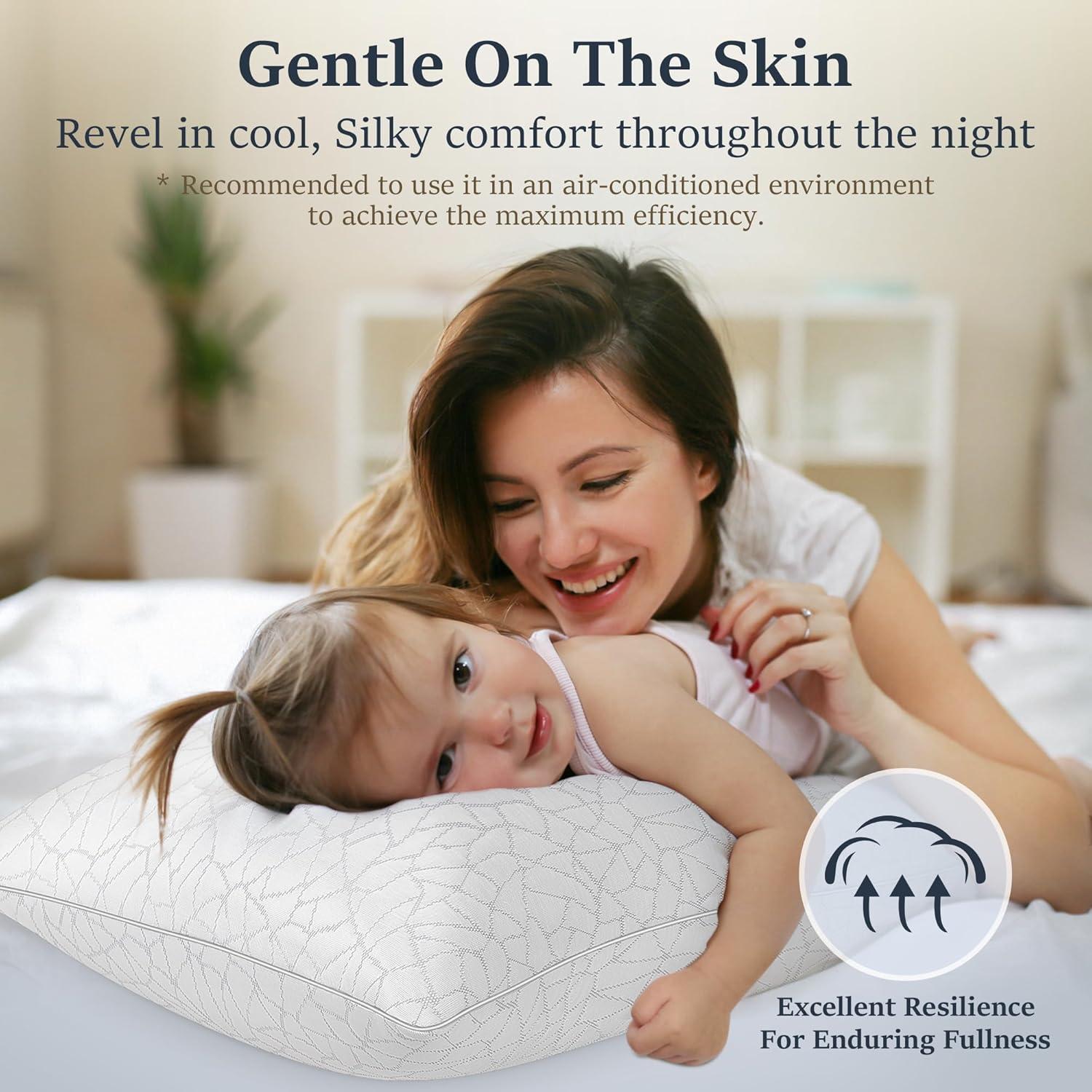 Almohadas COZSINOOR Queen - Juego de 2 Suaves y Refrigerantes