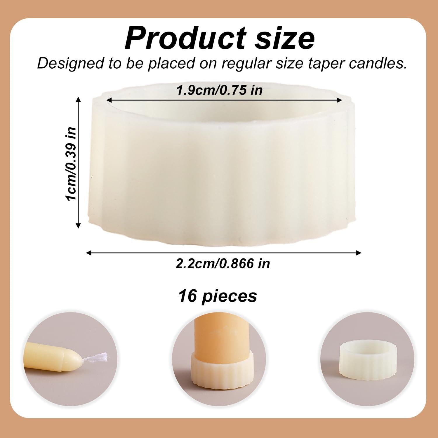 16 Sujetadores de Velas de Silicona Tinoaly Blancos 1.9cm