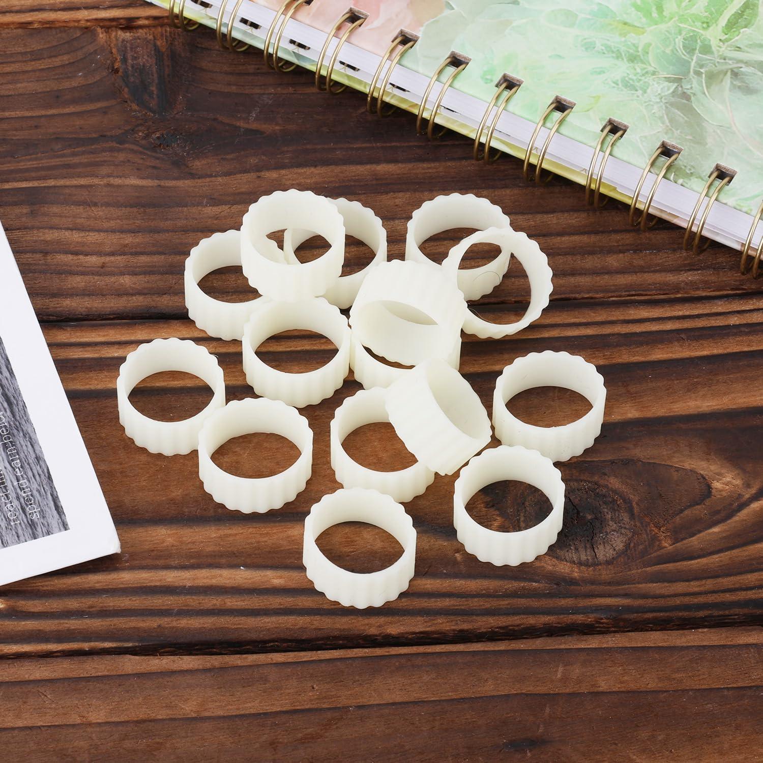 16 Sujetadores de Velas de Silicona Tinoaly Blancos 1.9cm