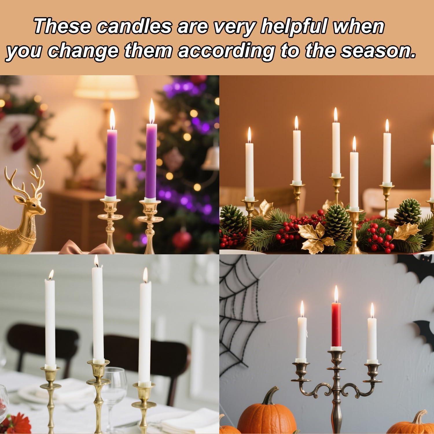 16 Sujetadores de Velas de Silicona Tinoaly Blancos 1.9cm