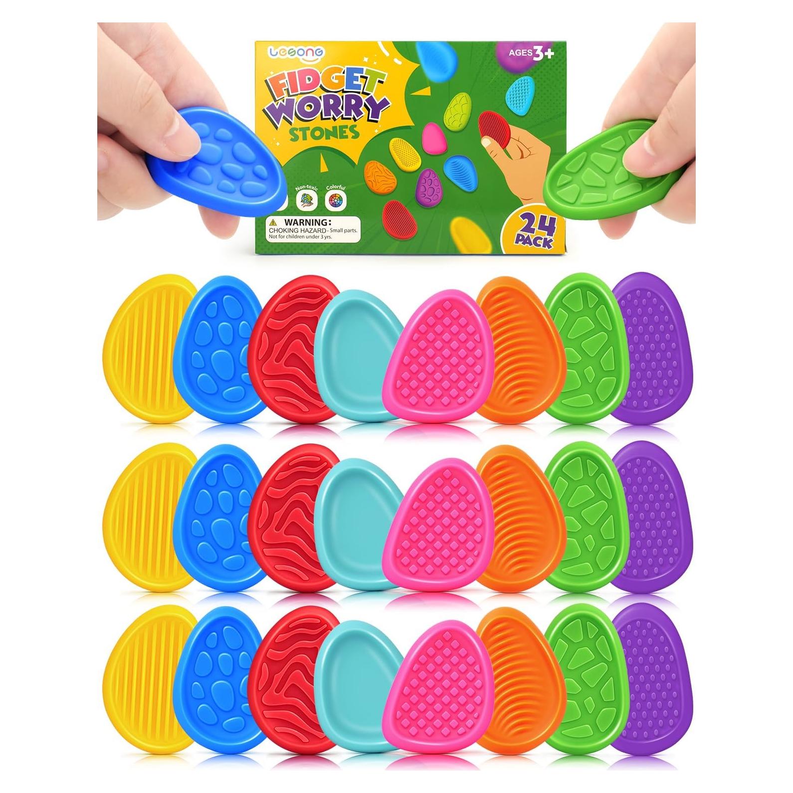 Piedras Antiestrés Sensoriales LESONG - Paquete de 24 Unidades