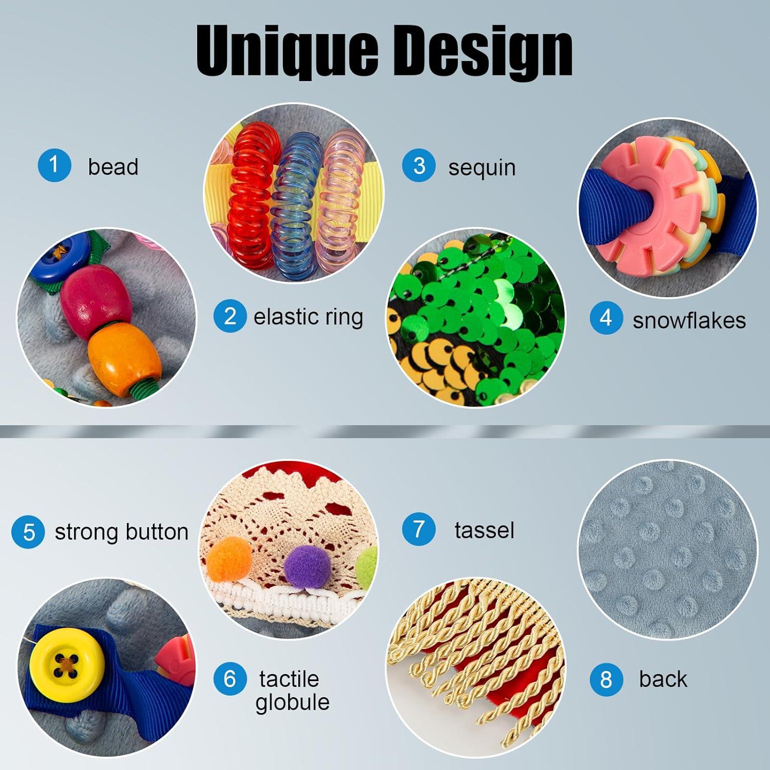 Manta Sensorial Fidget Cuff LKLKKC Azul para Alzheimer y Demencia