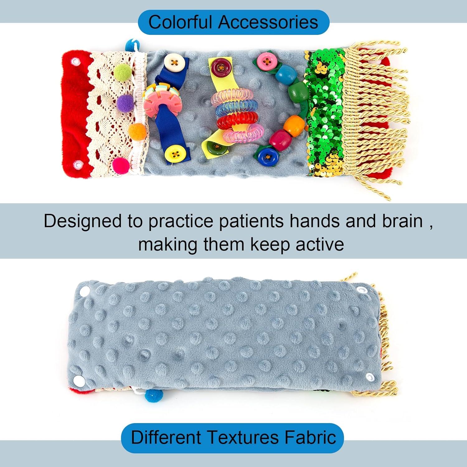 Manta Sensorial Fidget Cuff LKLKKC Azul para Alzheimer y Demencia