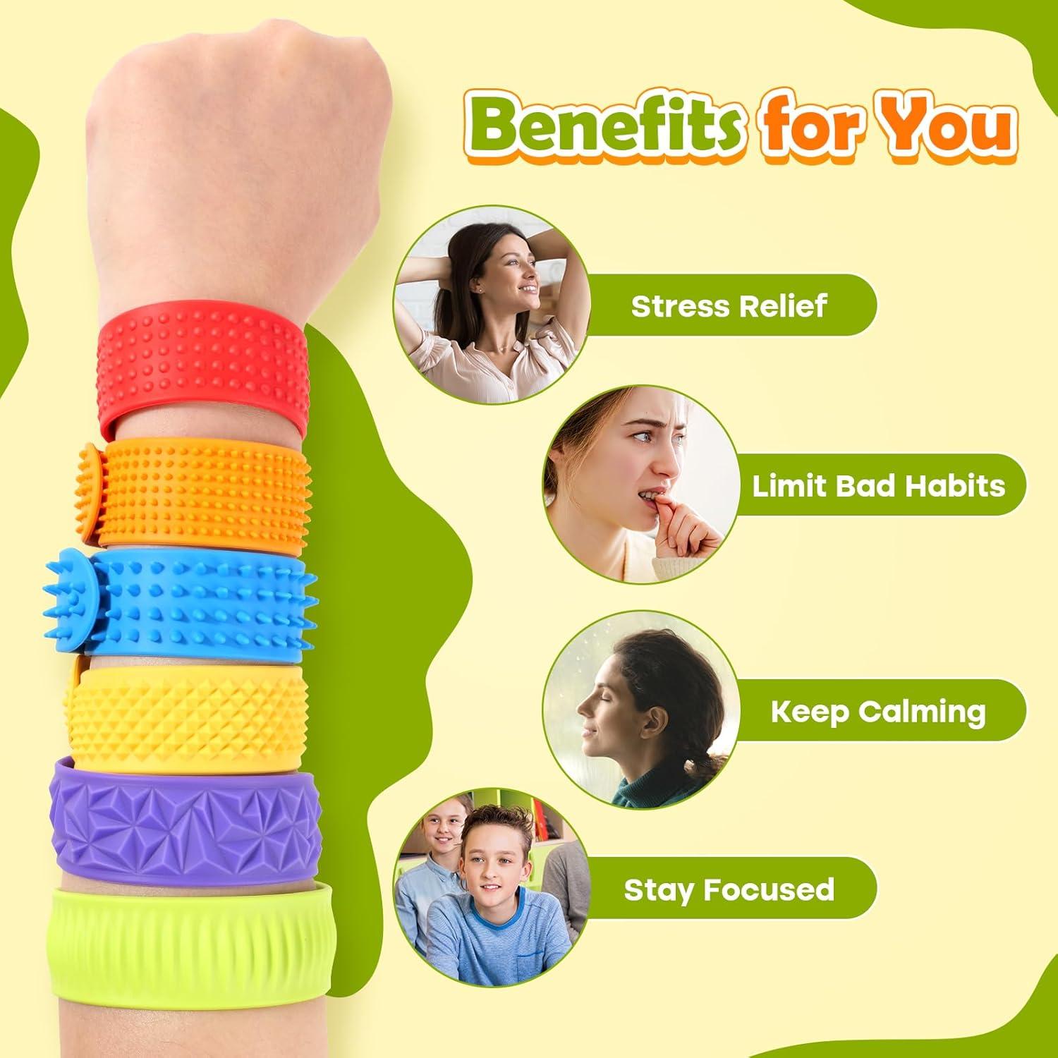 Pulseras Fidget Sensoriales KLT 6 Pack para Niños y Adultos