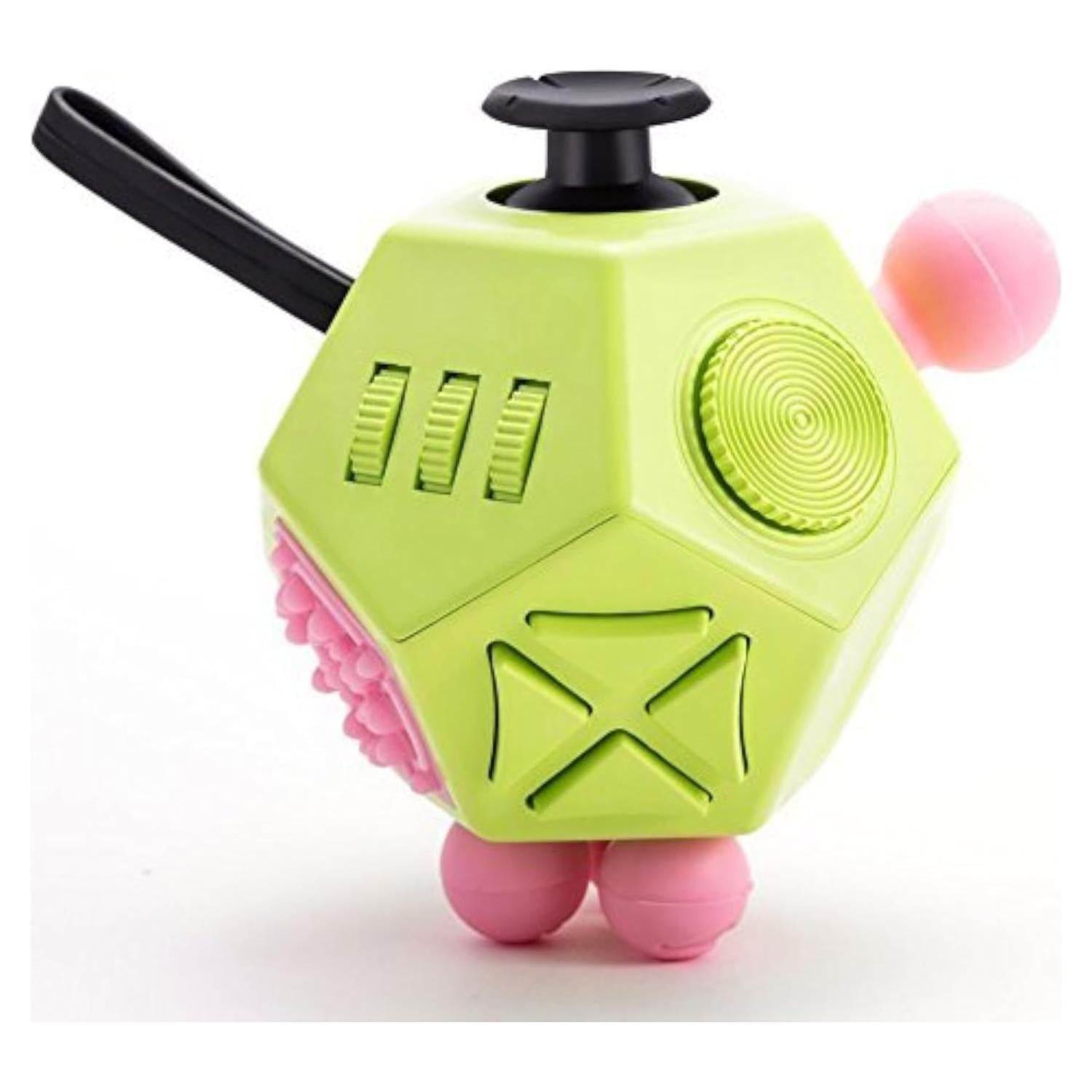 Cubo Antiestrés 12 Caras WCZC Verde - Juguete para Alivio de Ansiedad