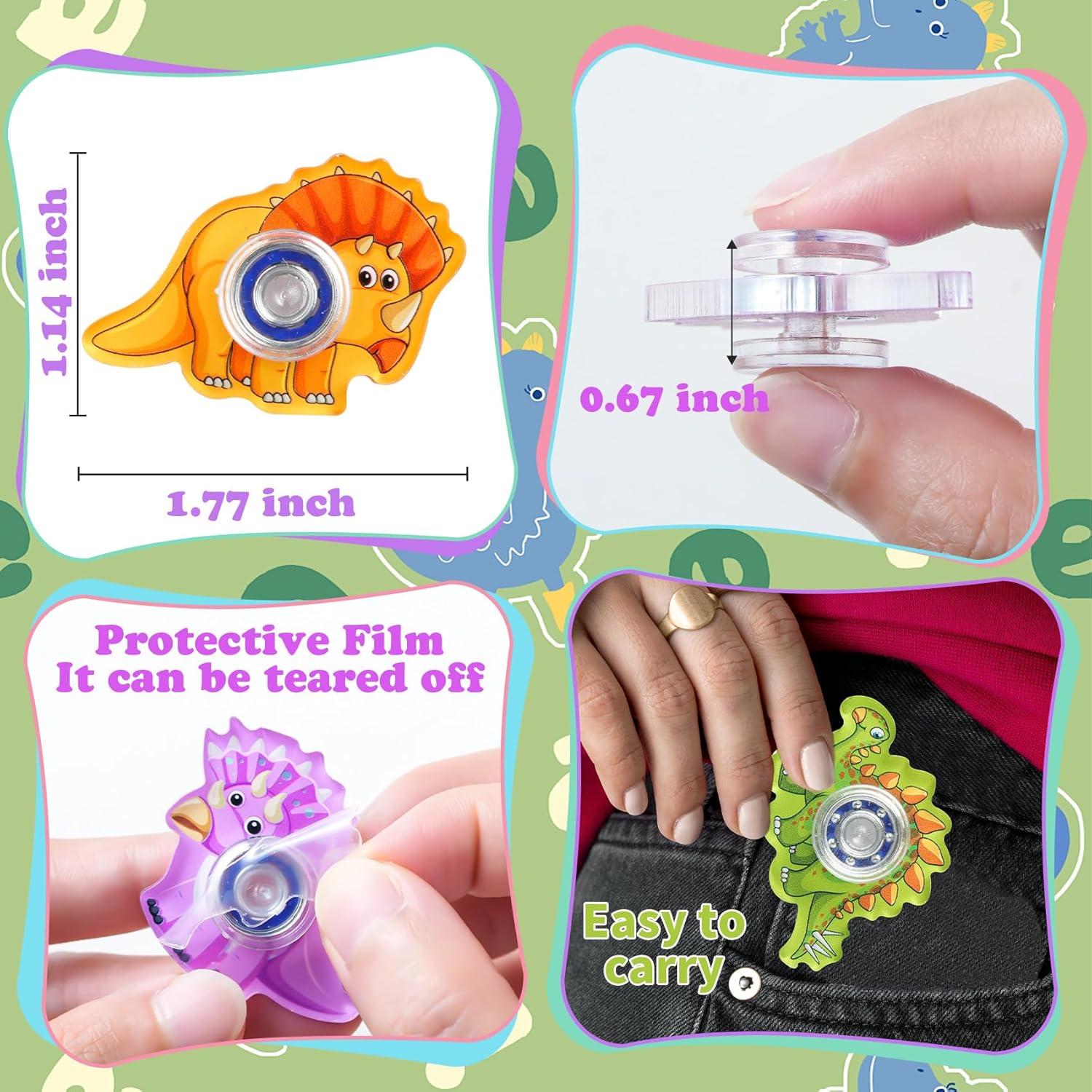 Set 24 Spinners Fidget Dinosaurios Alivio Estrés Niños