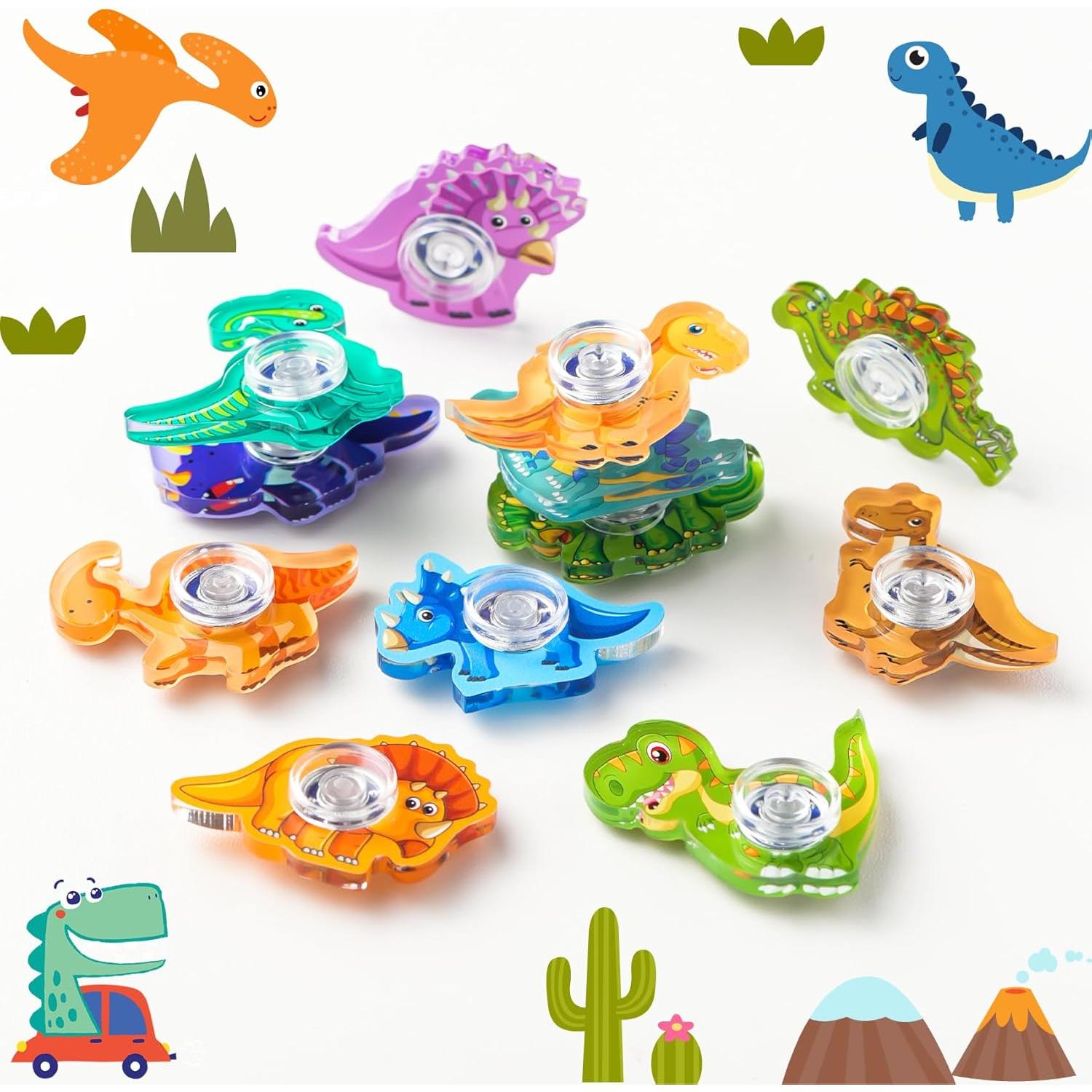 Set 24 Spinners Fidget Dinosaurios Alivio Estrés Niños