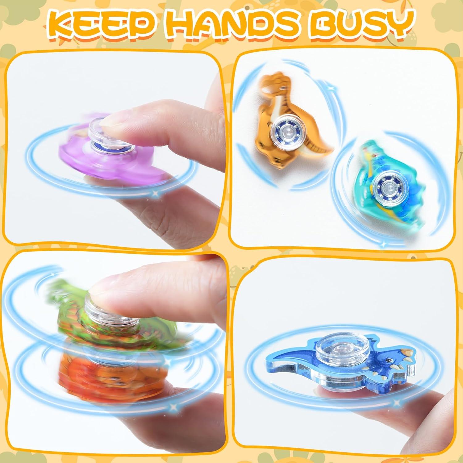 Set 24 Spinners Fidget Dinosaurios Alivio Estrés Niños