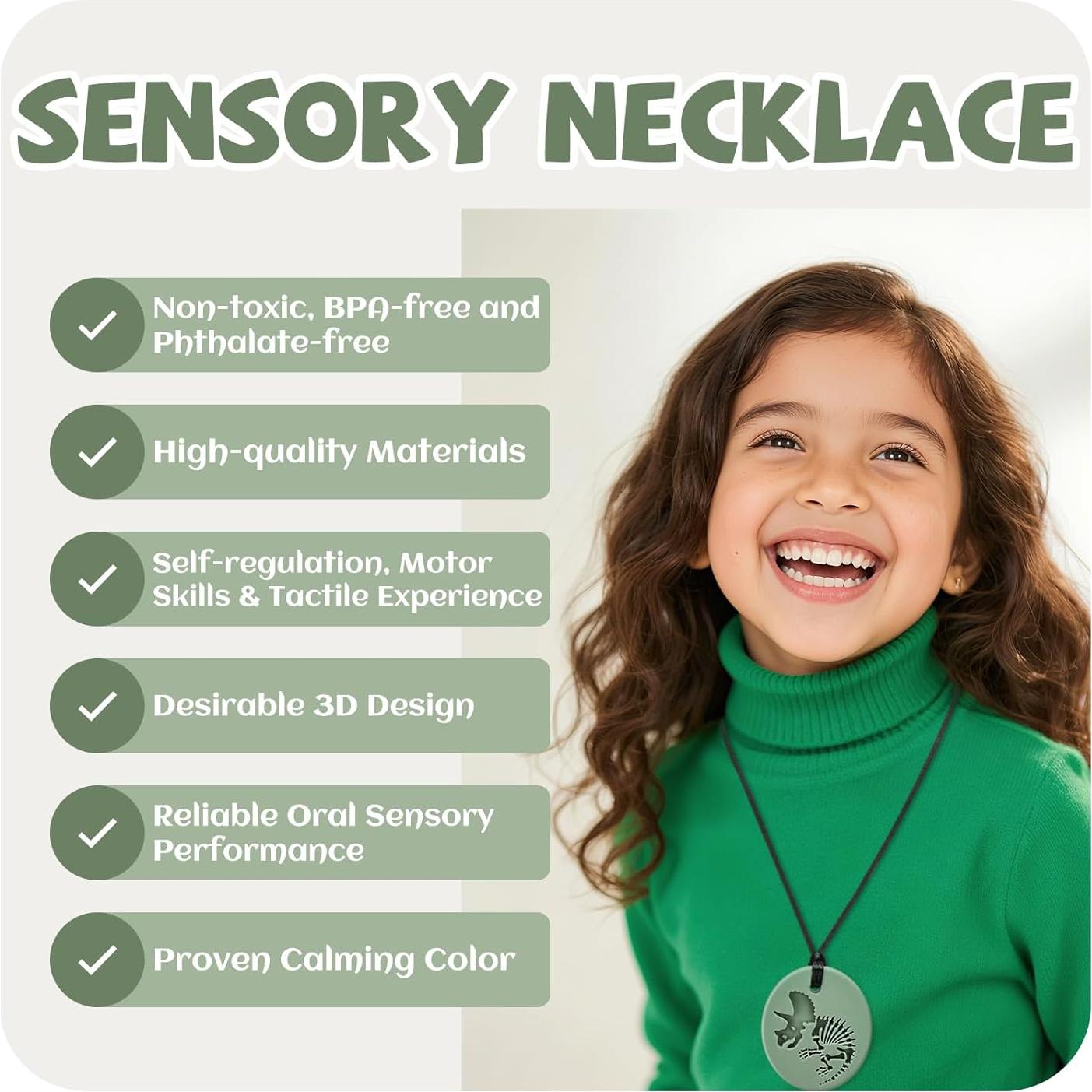 Collares Masticables Sensitivos de Silicona 100% Grado Alimenticio - Paquete de 6