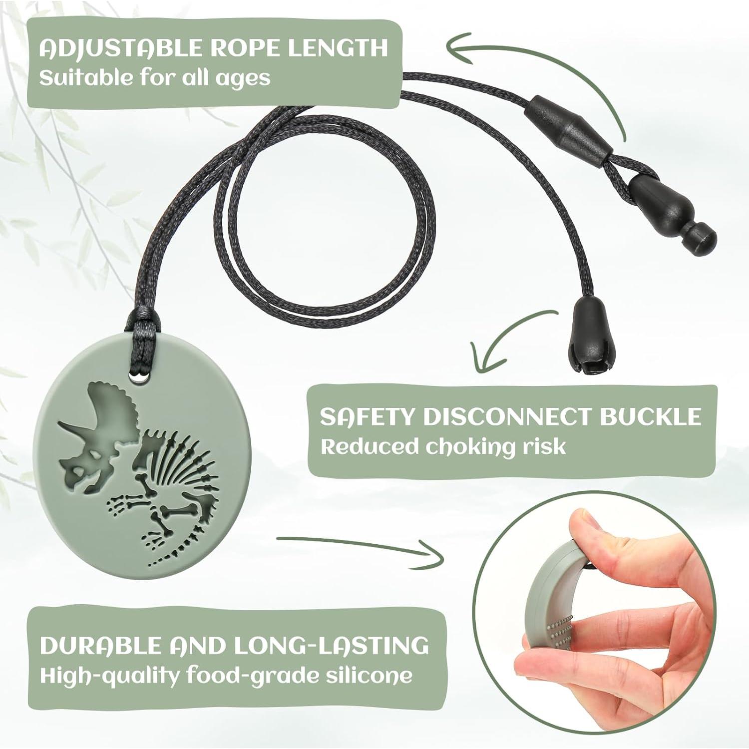 Collares Masticables Sensitivos de Silicona 100% Grado Alimenticio - Paquete de 6