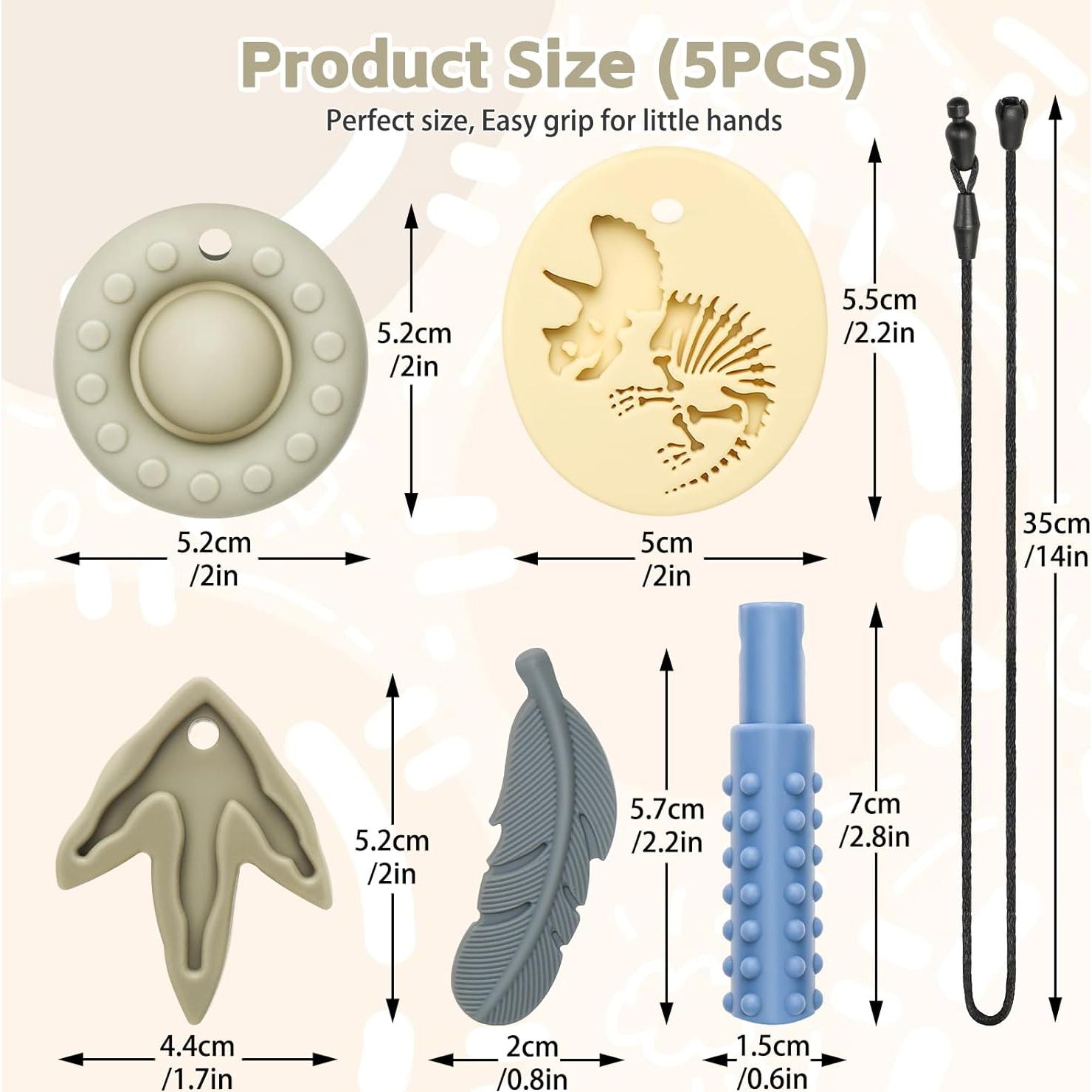 Juguetes Sensoriales Masticables MISSLILI - Set de 5 Silicona